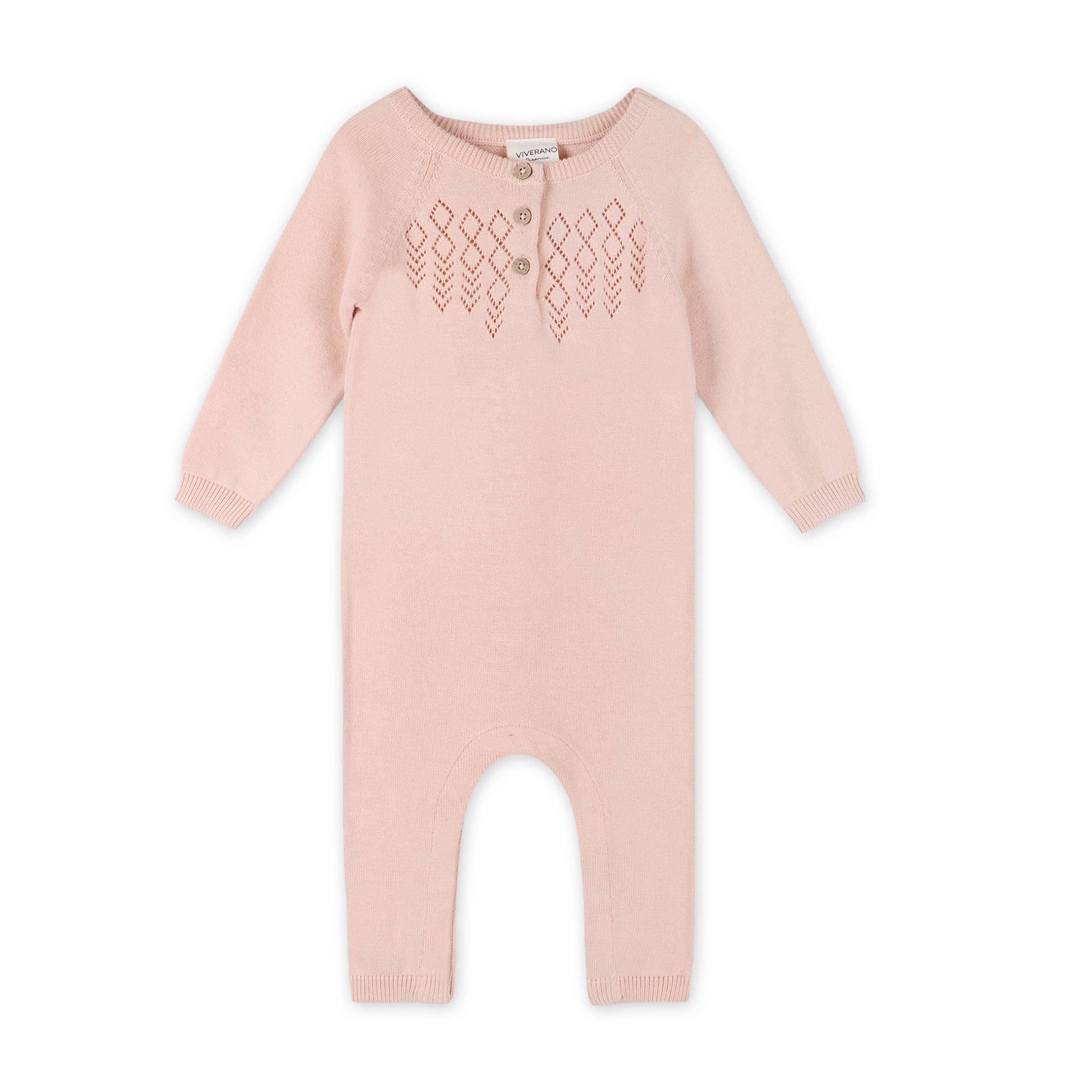 Diamond Pointelle Knit Baby Jumpsuit
