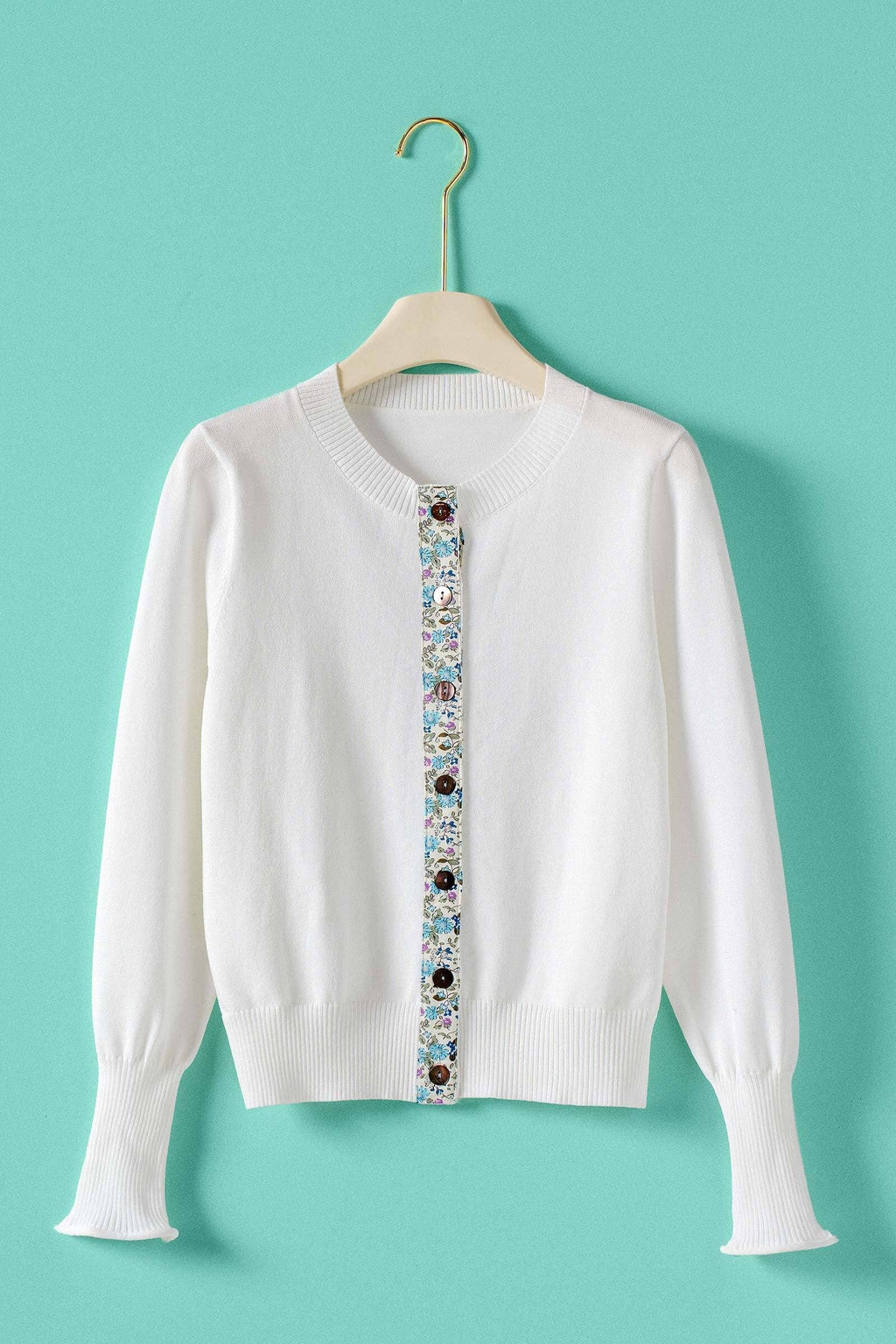 Contrast Floral Cardigan