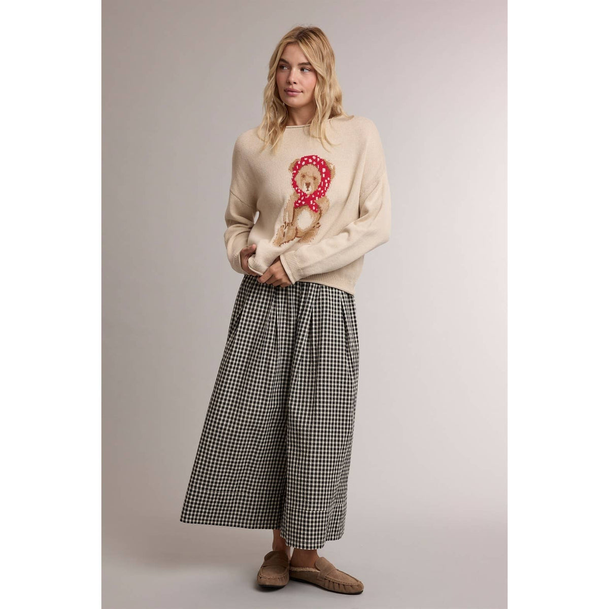 Gingham Wide Leg Pants