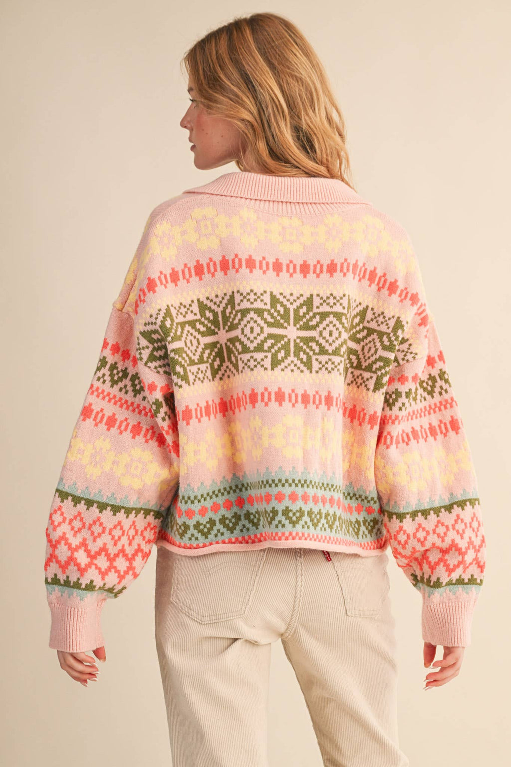 Fair Isle Sweater Cardigan