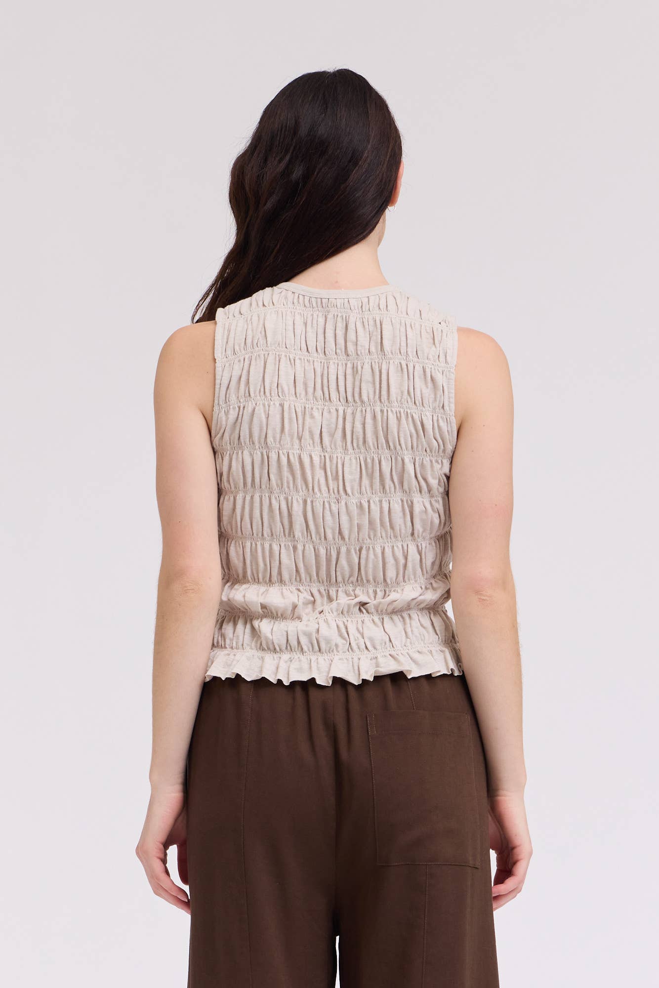 Smocked Ruffle Sleeve Tee