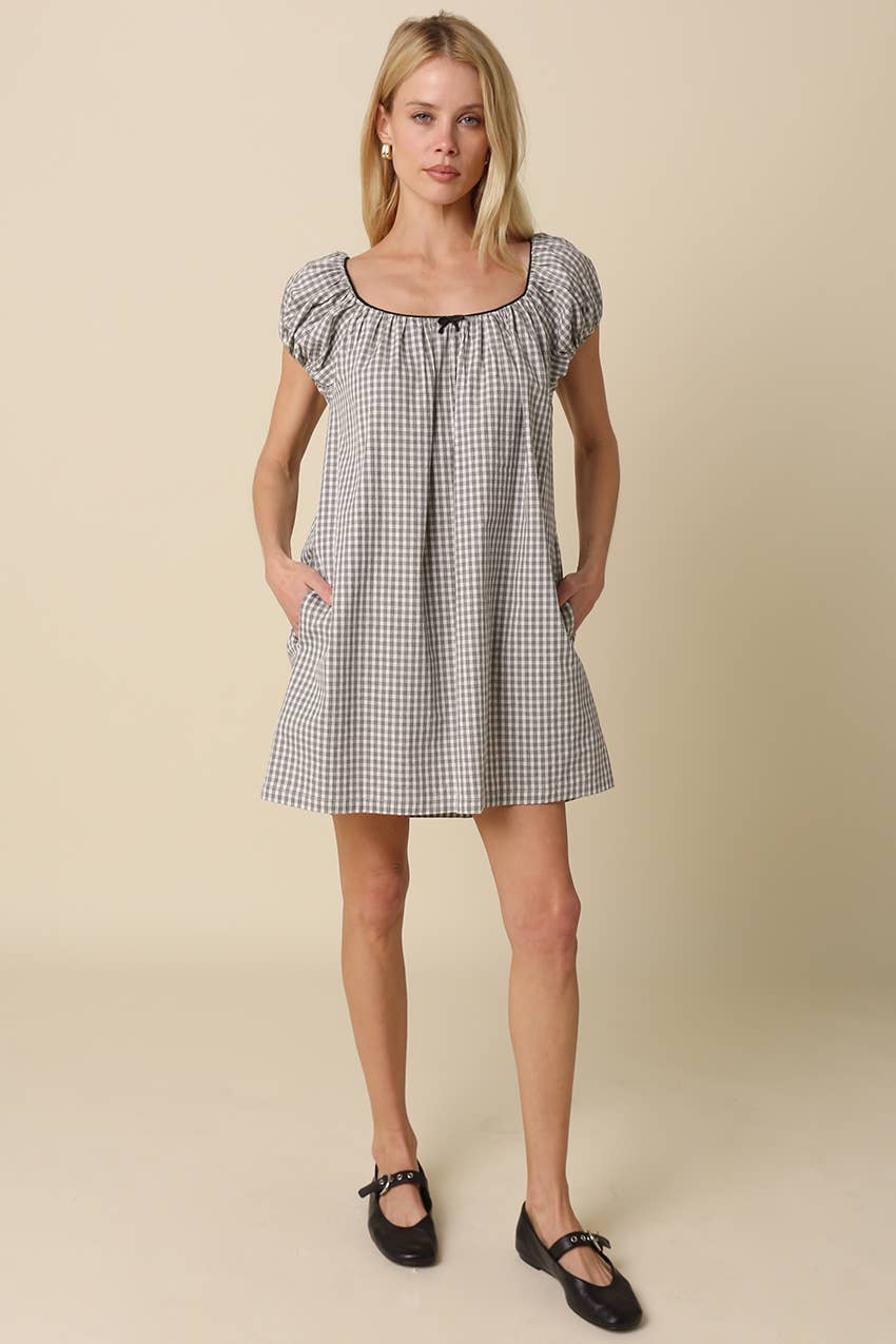 Anya Gingham Babydoll Dress