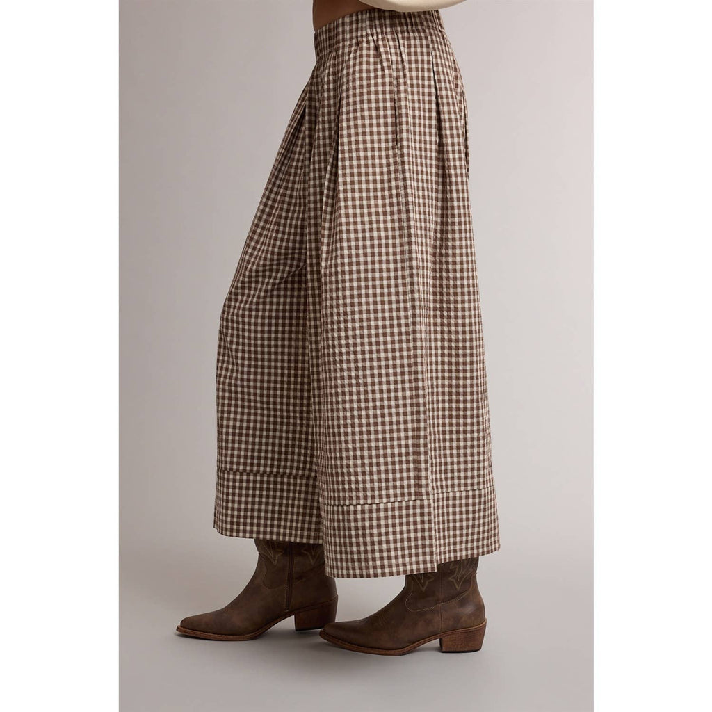 Gingham Wide Leg Pants