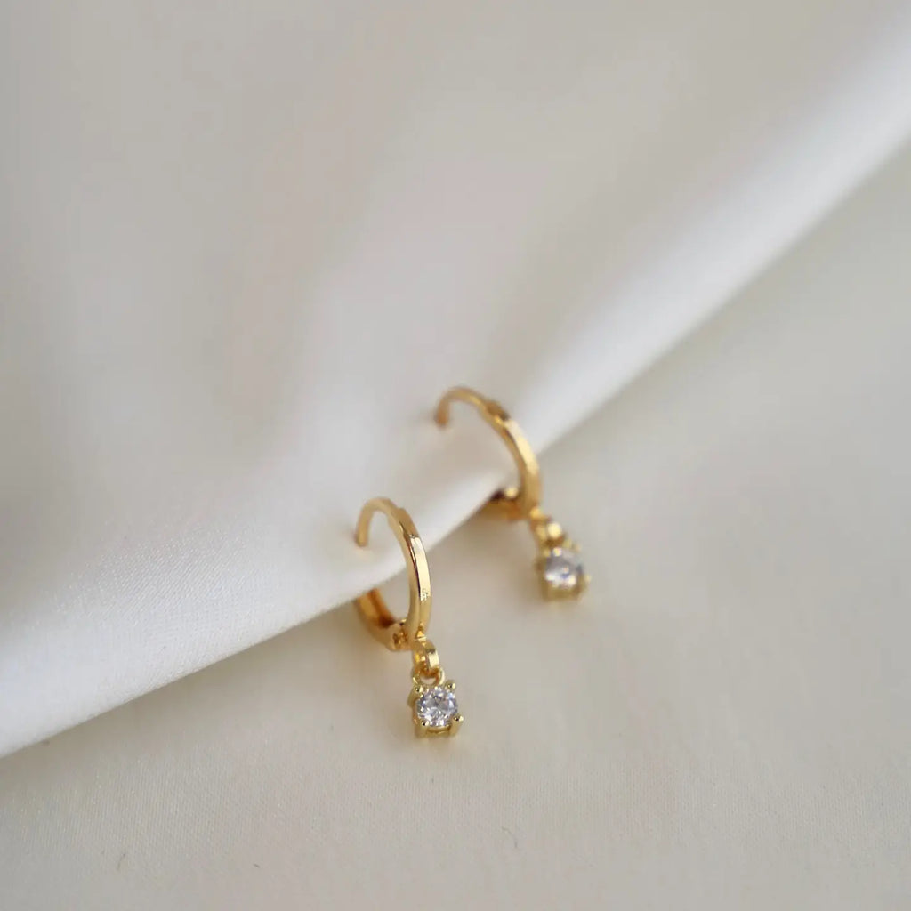 Miniature Cz Drop Earrings