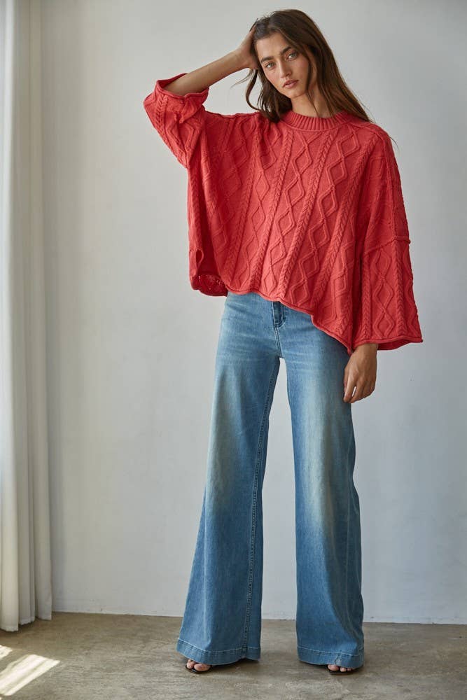 Knit Cable Pullover Sweater