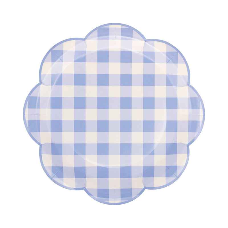 Blue Gingham Paper Plate