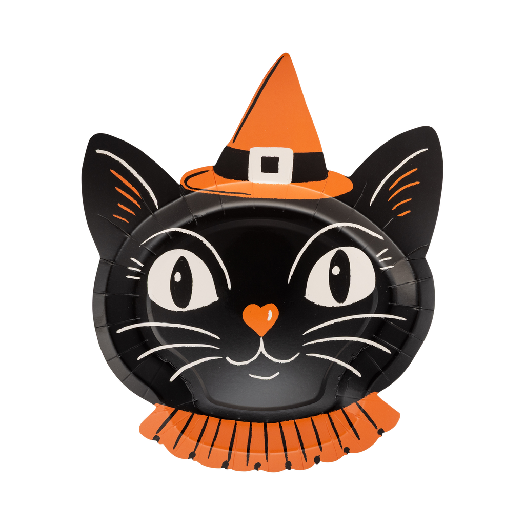 Vintage Witchy Cat Paper Plates