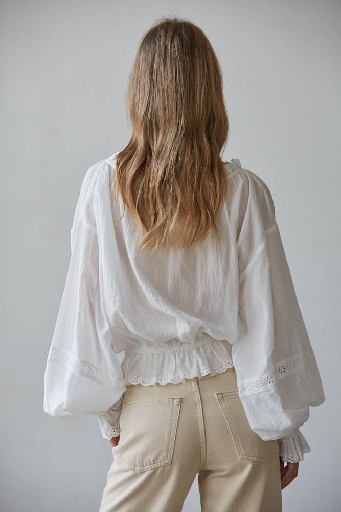 Embroidered Long Sleeve Blouse