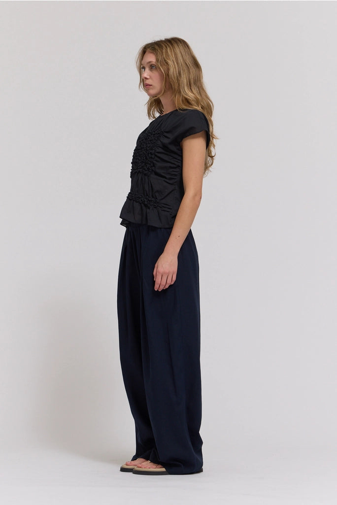Smocked Front Blouse