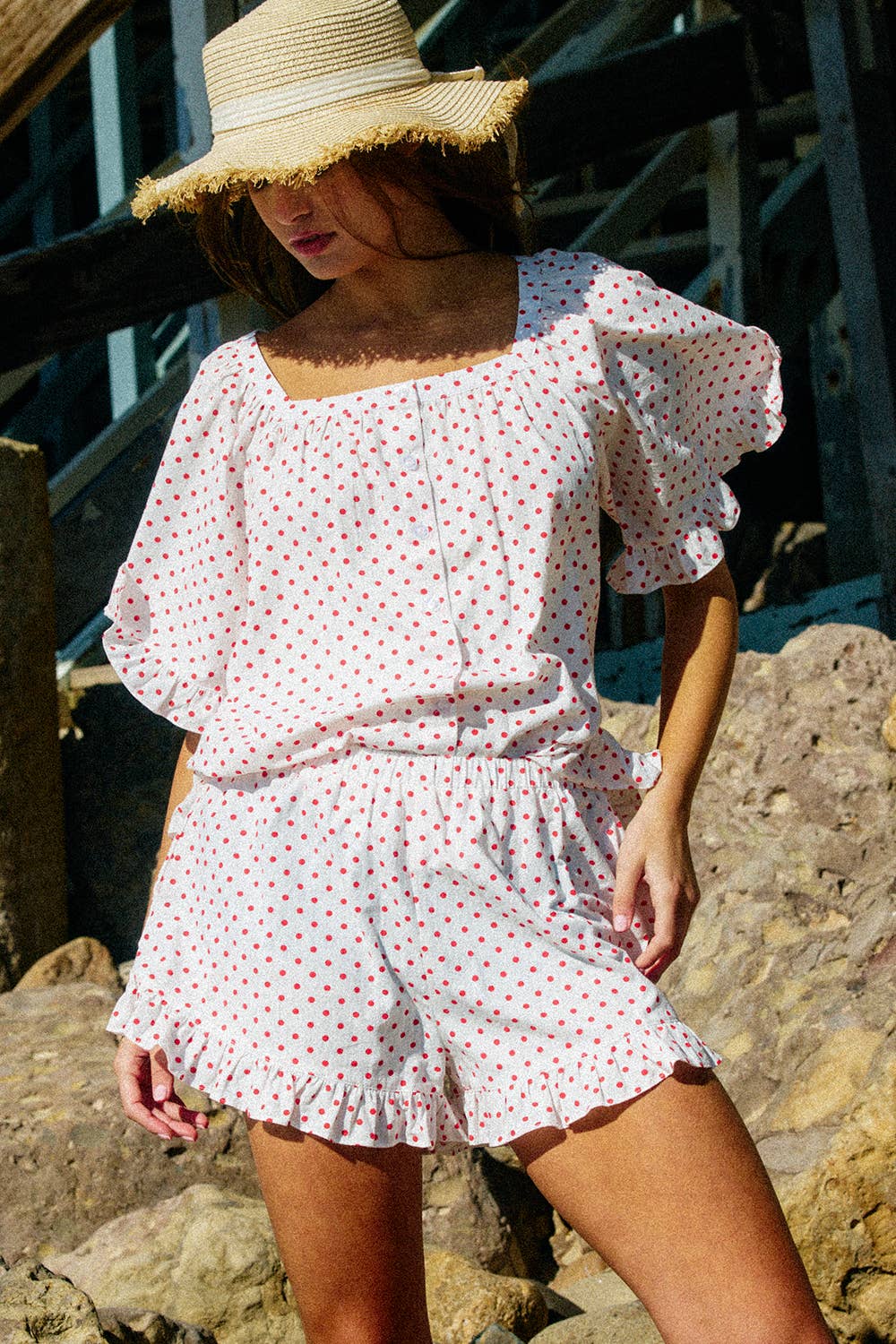 Ruffled Polka Dot Shorts