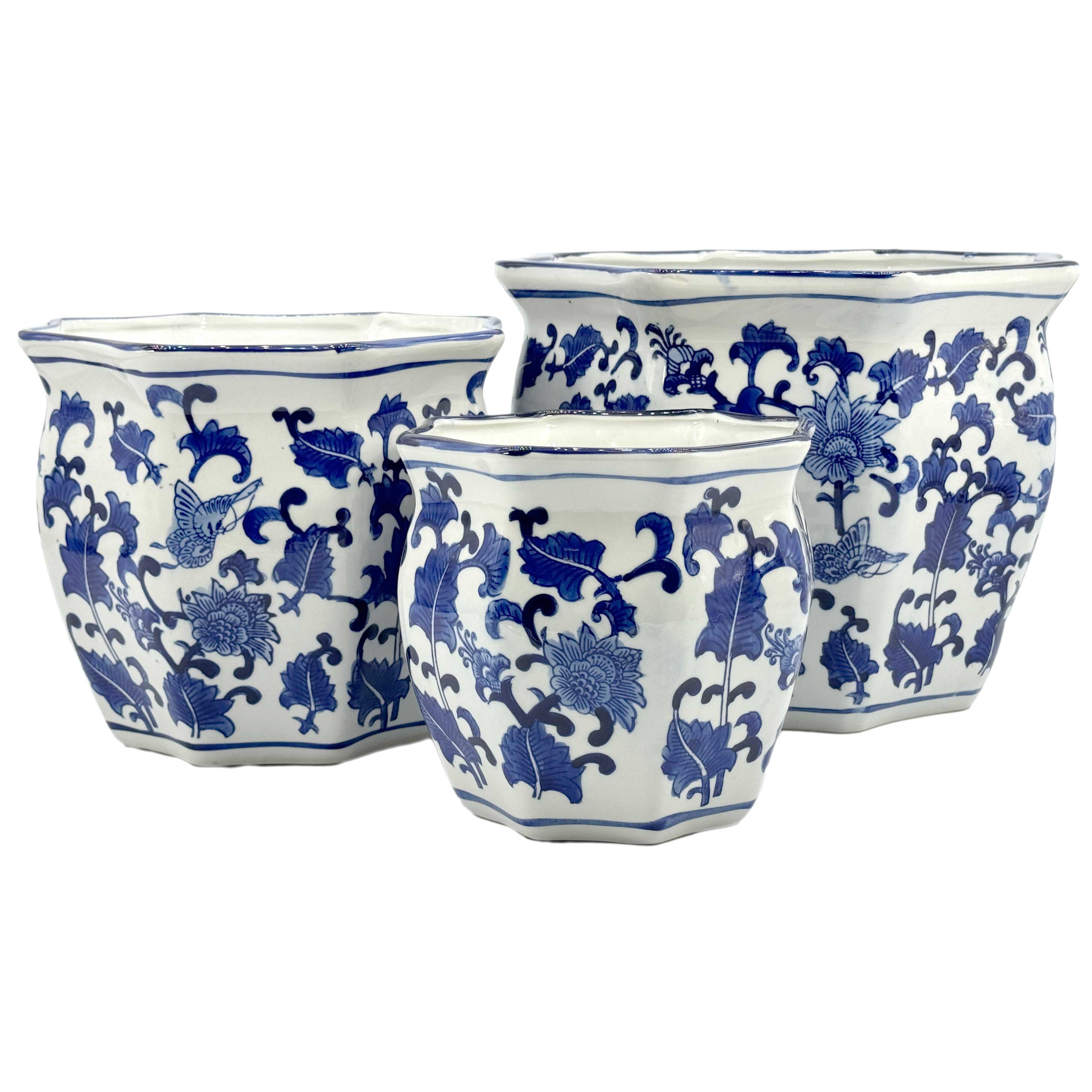 Chinoiserie Planter Pots- Asst Sizes