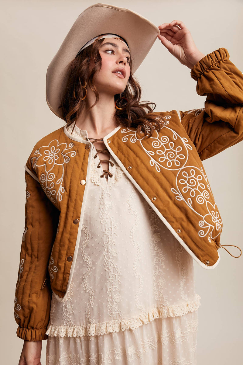 Embroidered Quilted Western Jacket