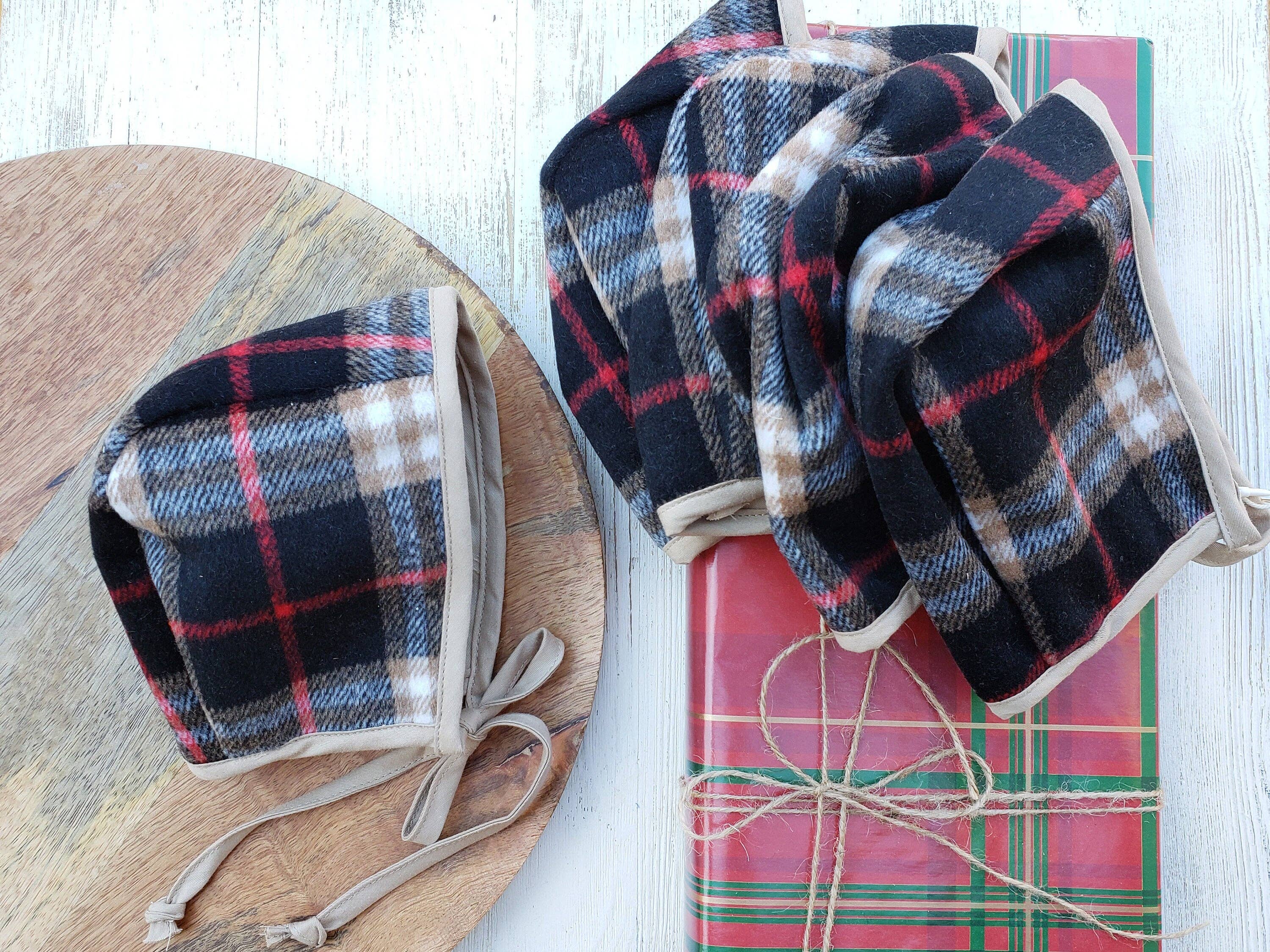 Christmas Plaid Baby Bonnet