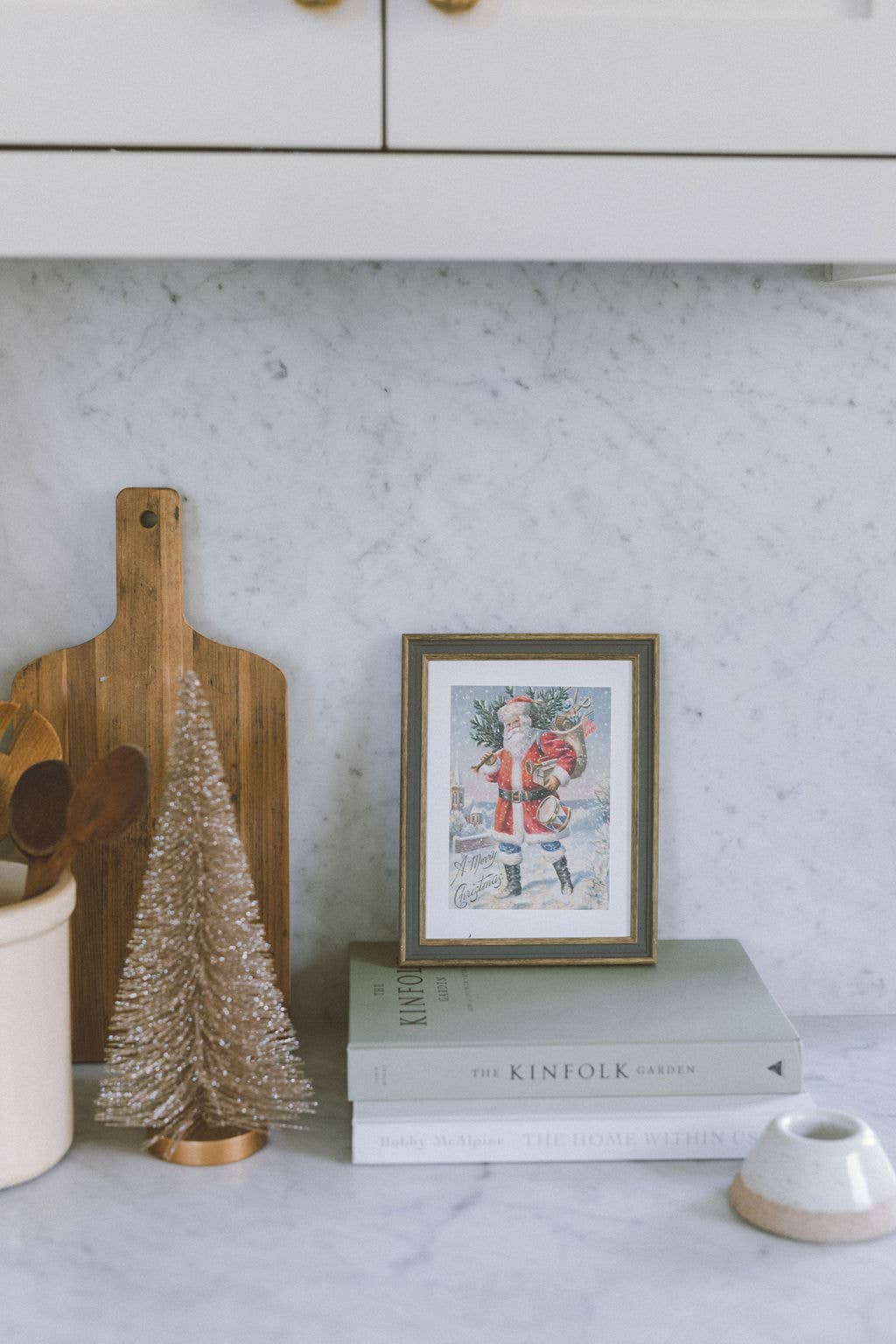 Travel Santa Framed Antique Art