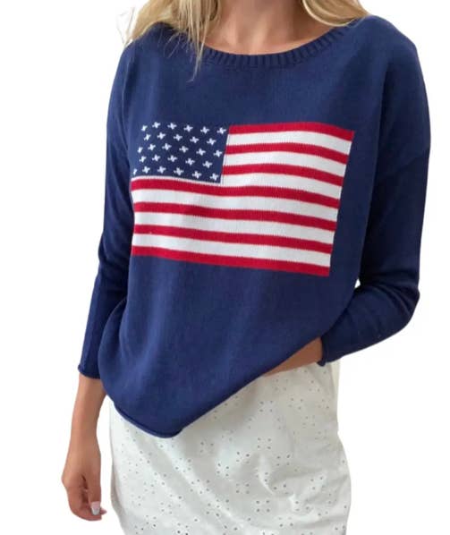 Boxy Navy Flag Sweater