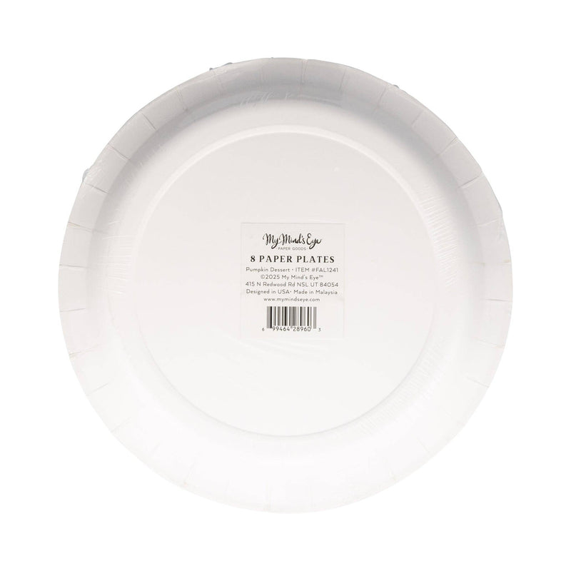 Falloween Pumpkin Round Dessert 8" Paper Plate