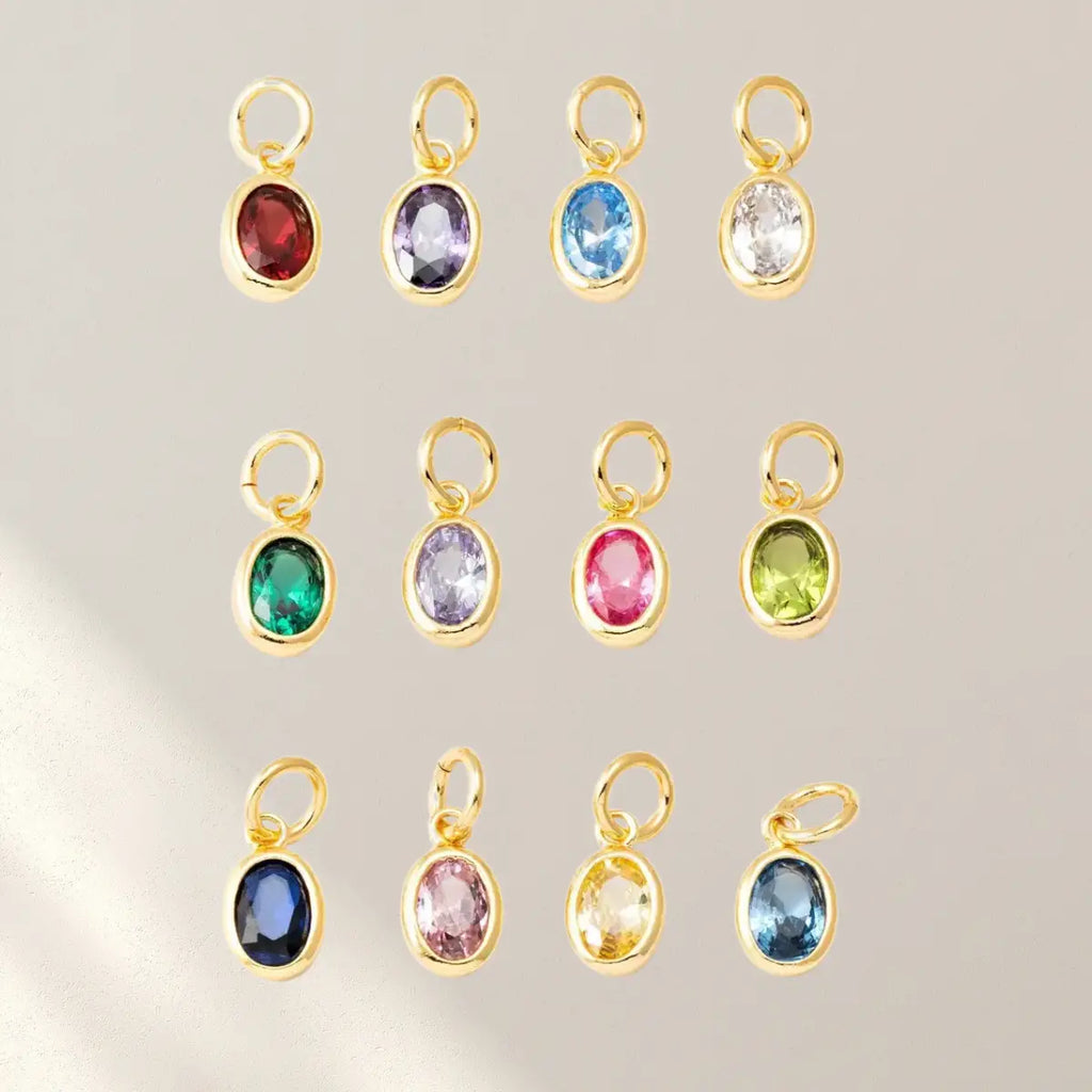 Oval Birthstone Charm