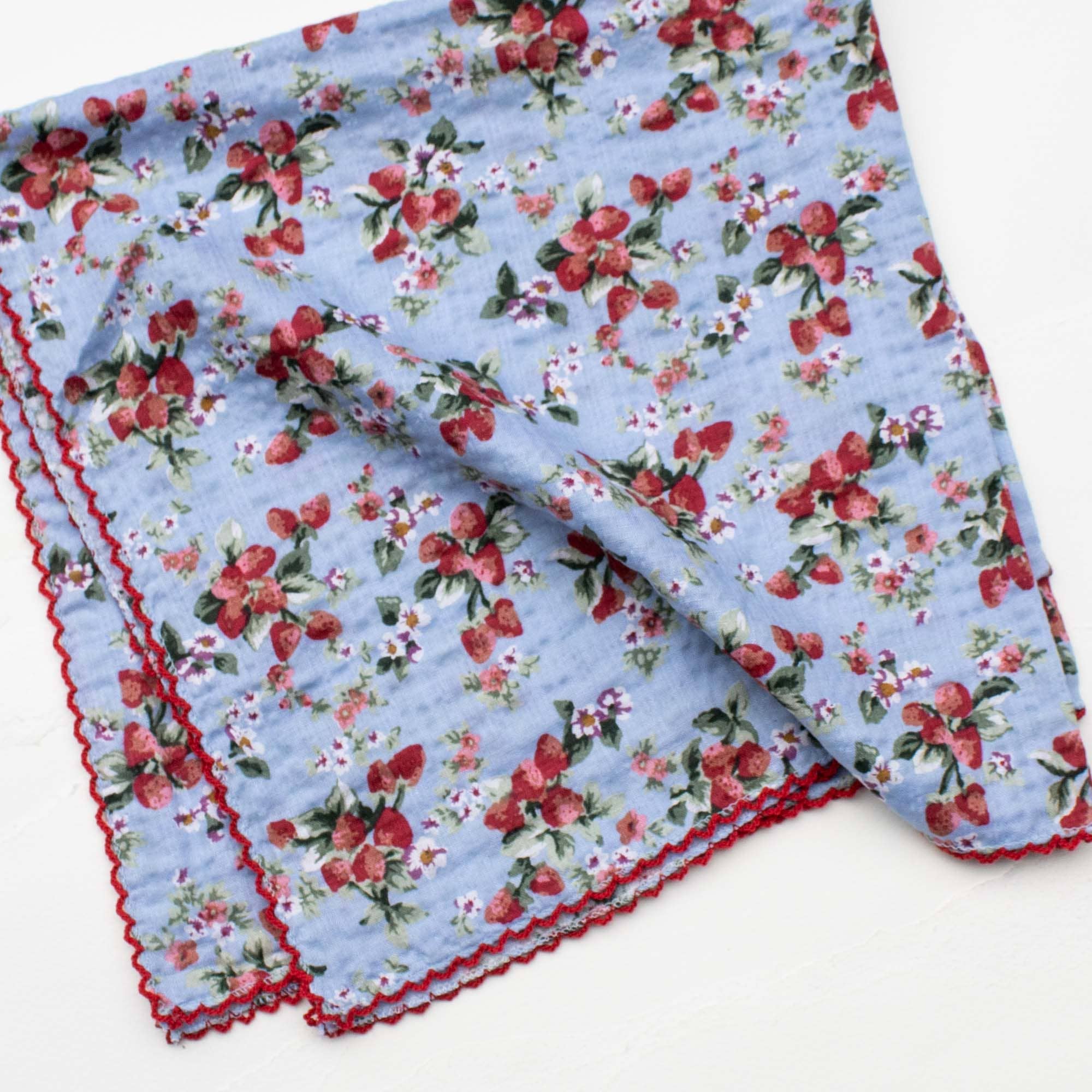 Vintage Strawberry Cotton Scarf