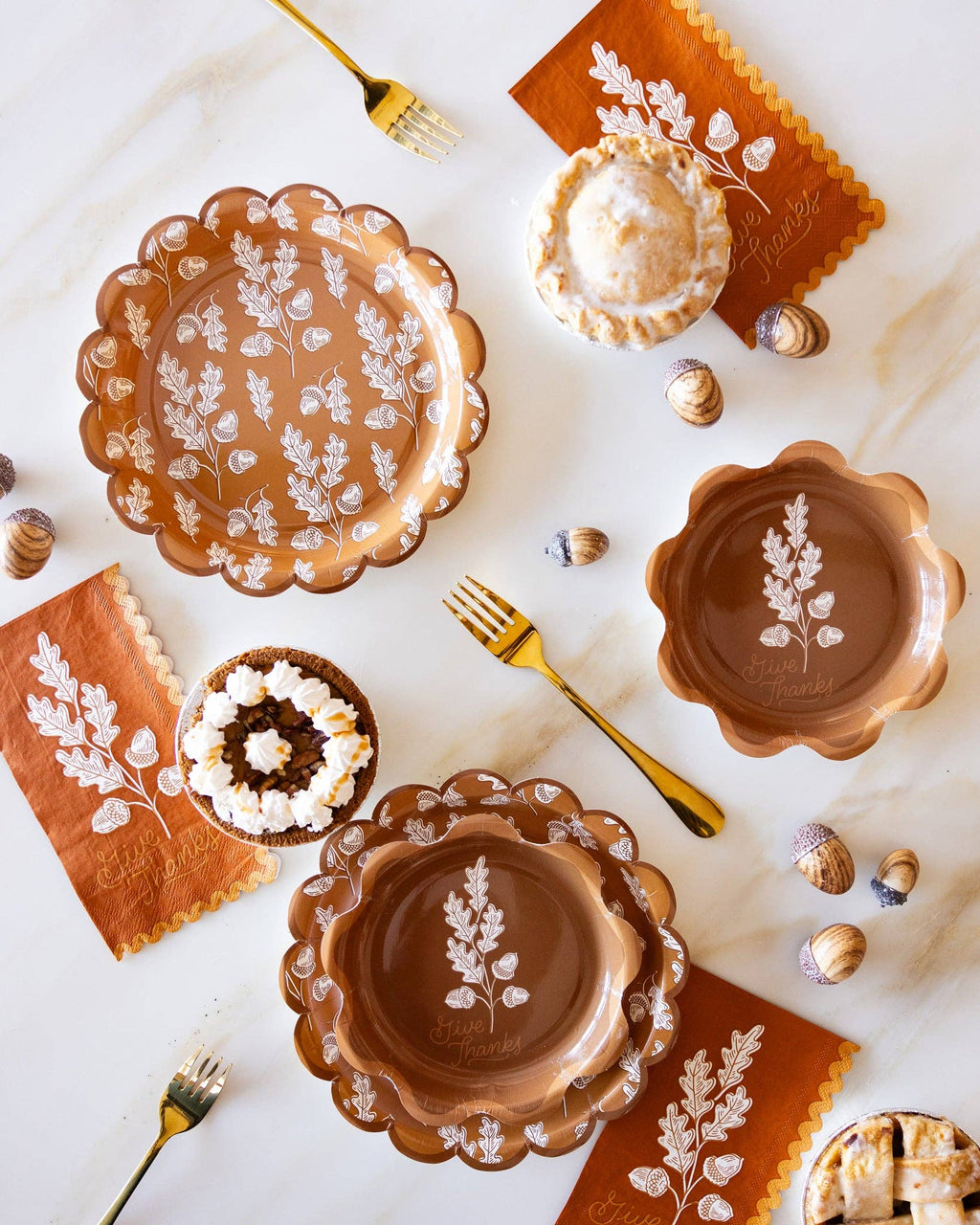 Acorns Give Thanks Dinner Napkin