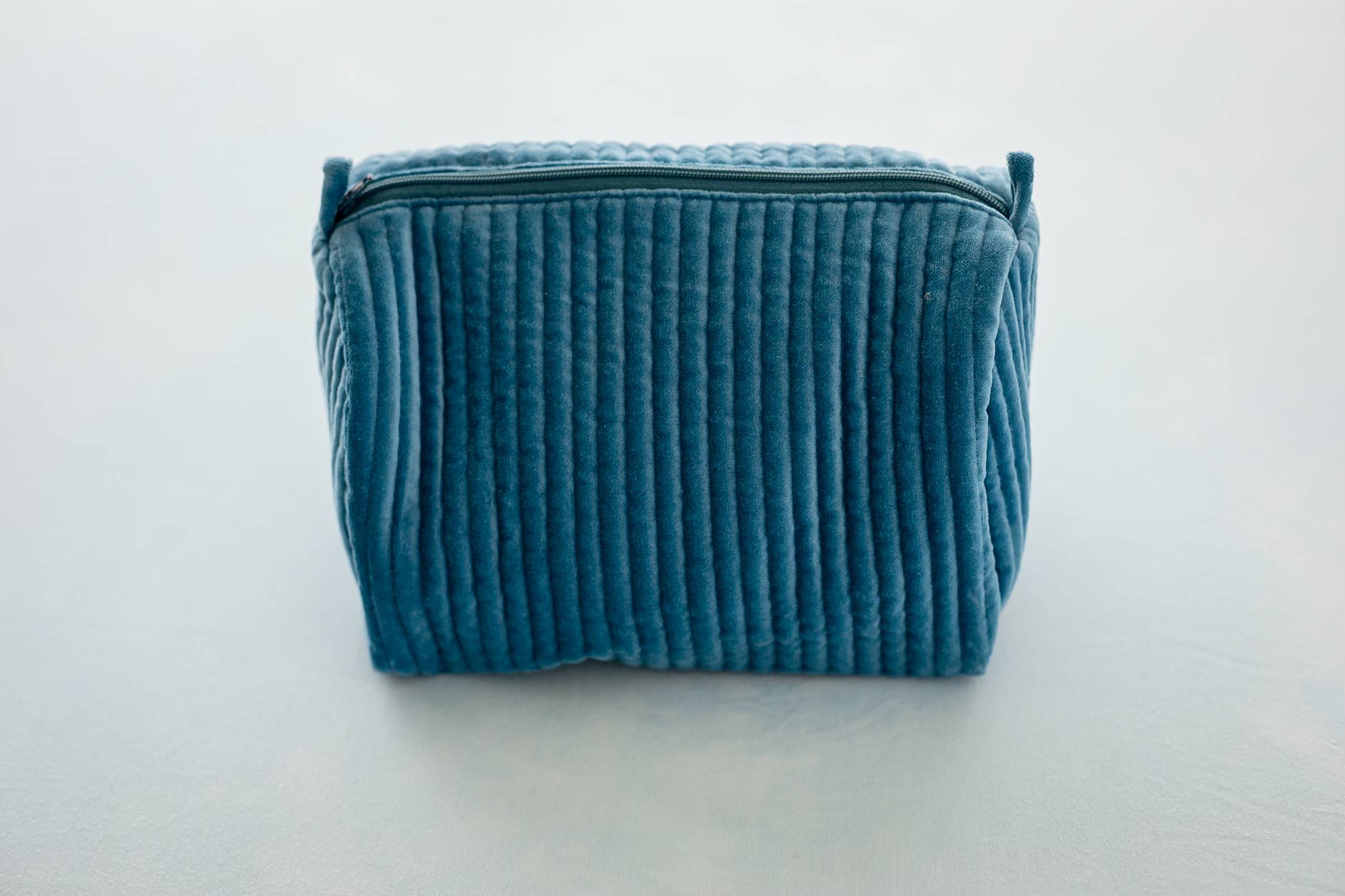 Velvet & Block Print Lined Cosmetic Pouch
