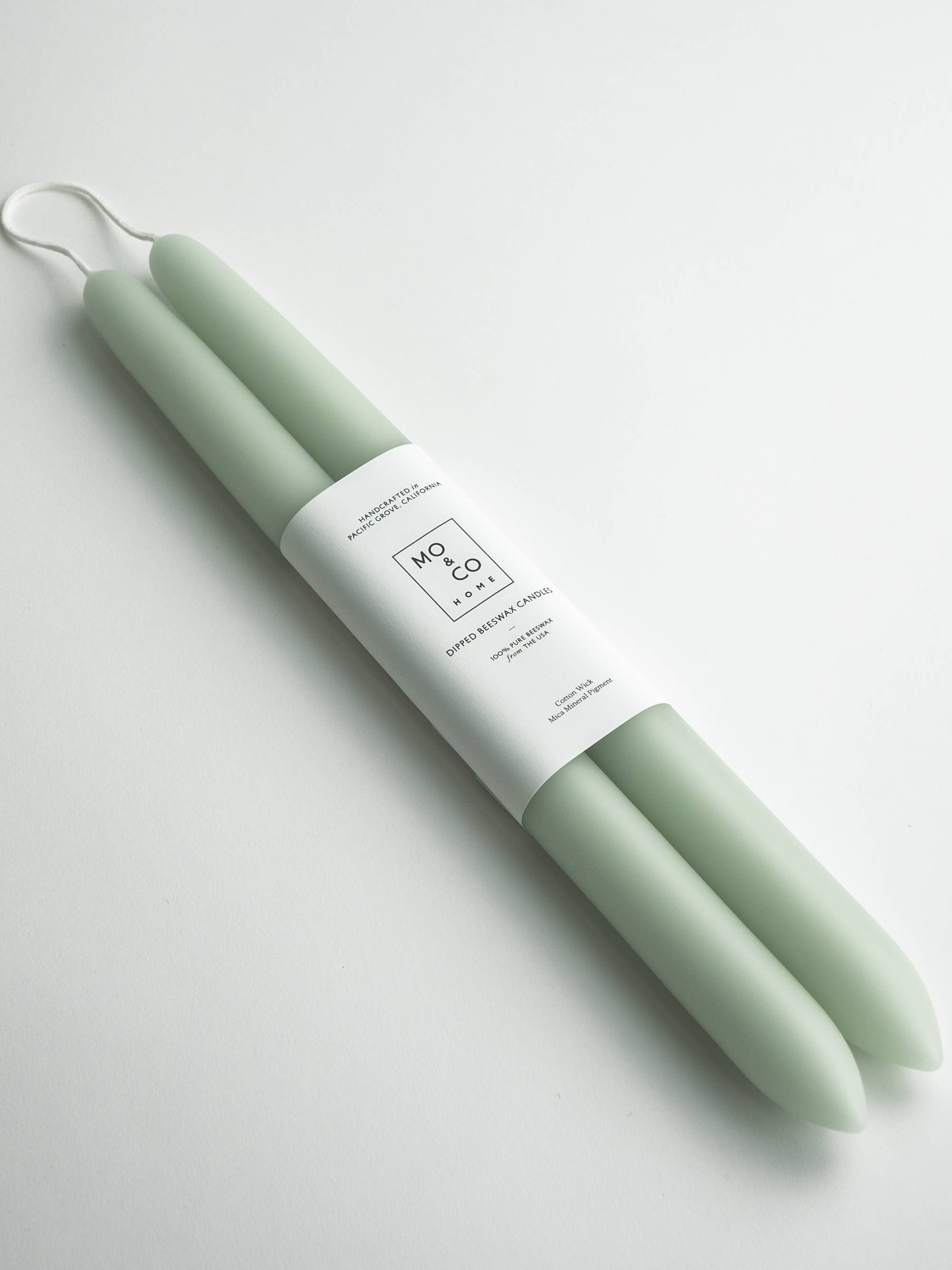 Eucalyptus Dipped Beeswax Taper Candles