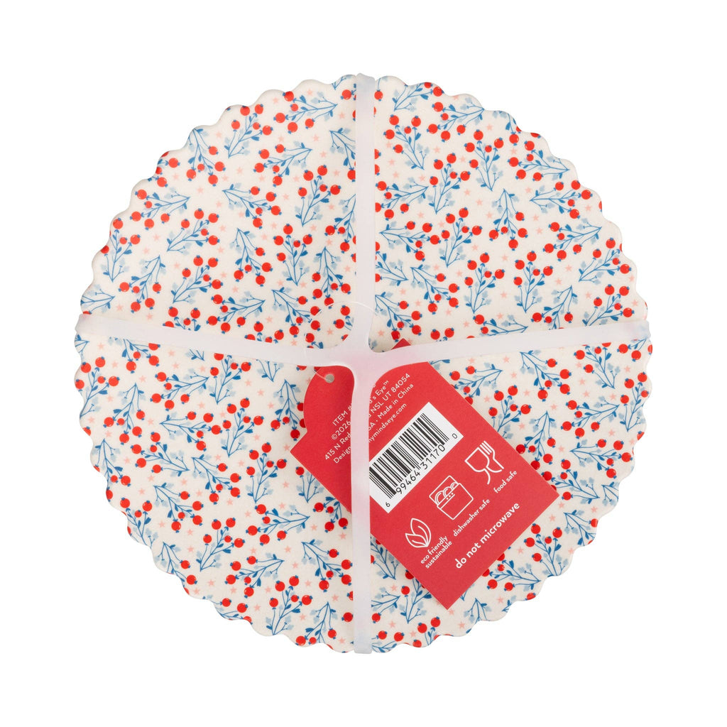 Floral Bamboo Plate Set