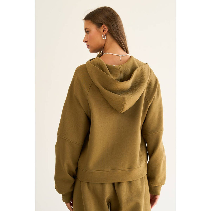 Textured Half-Zip Hoodie
