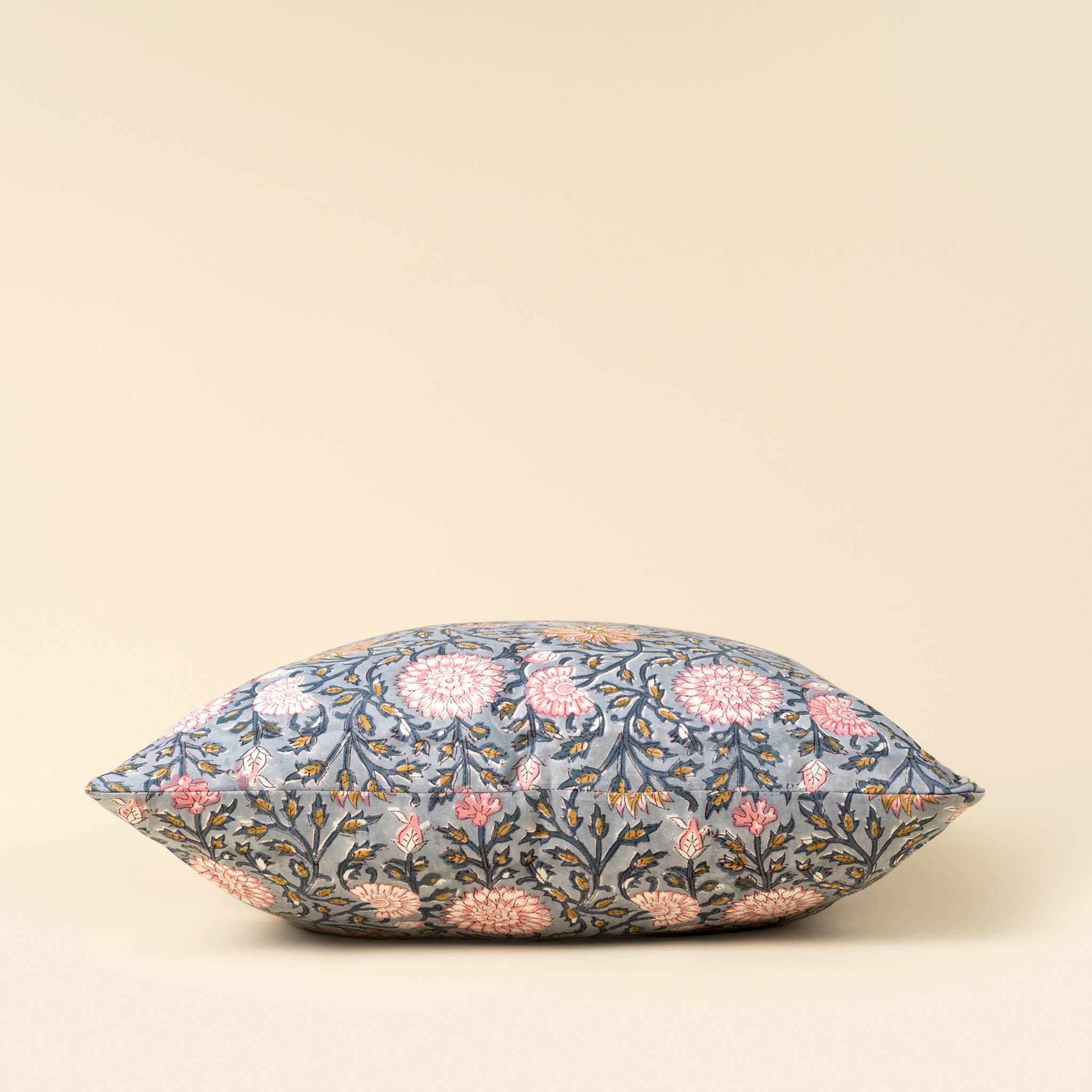 Blue Block Print Pillow