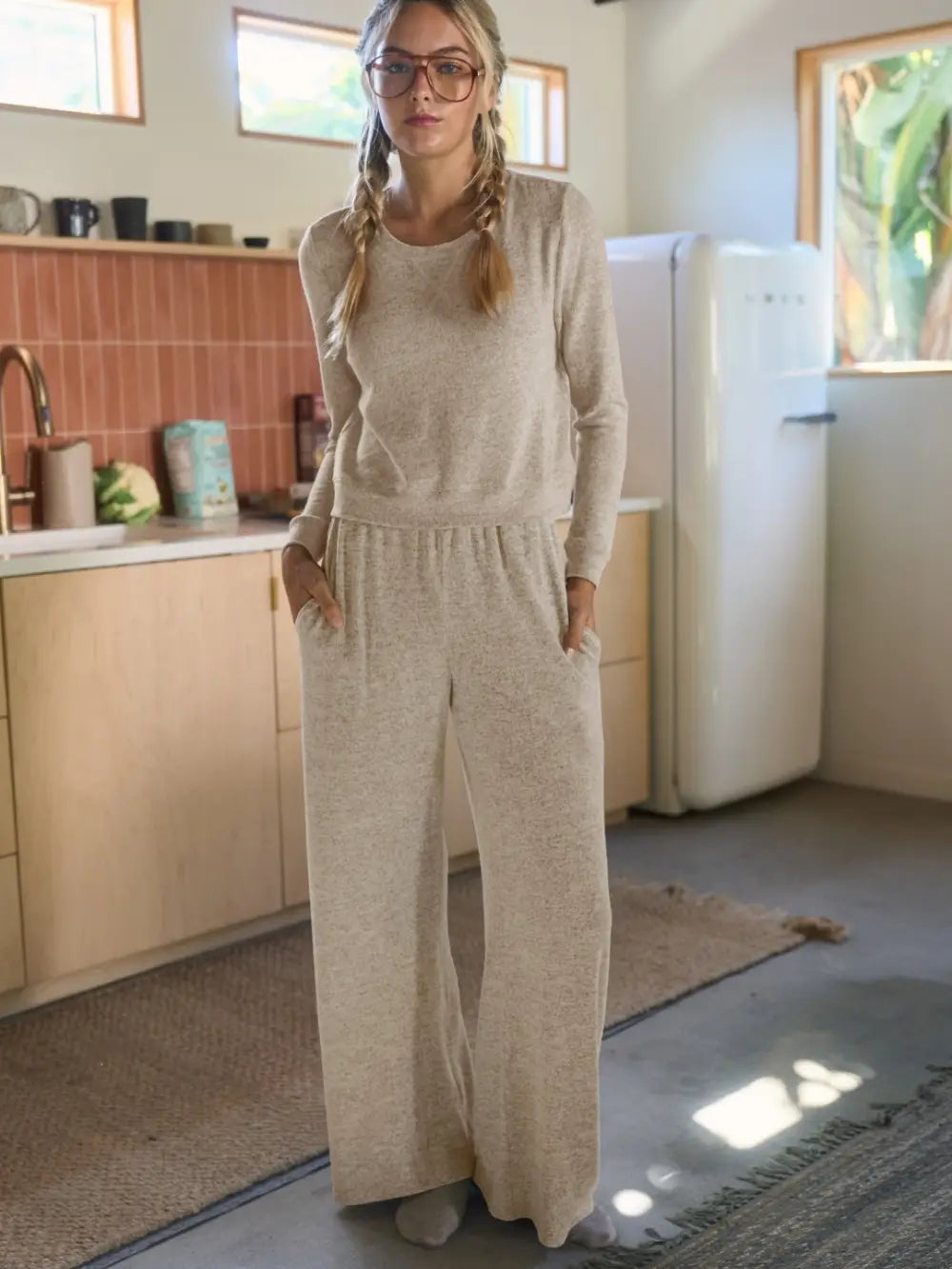Brushed Knit Relaxed Lounge Pants