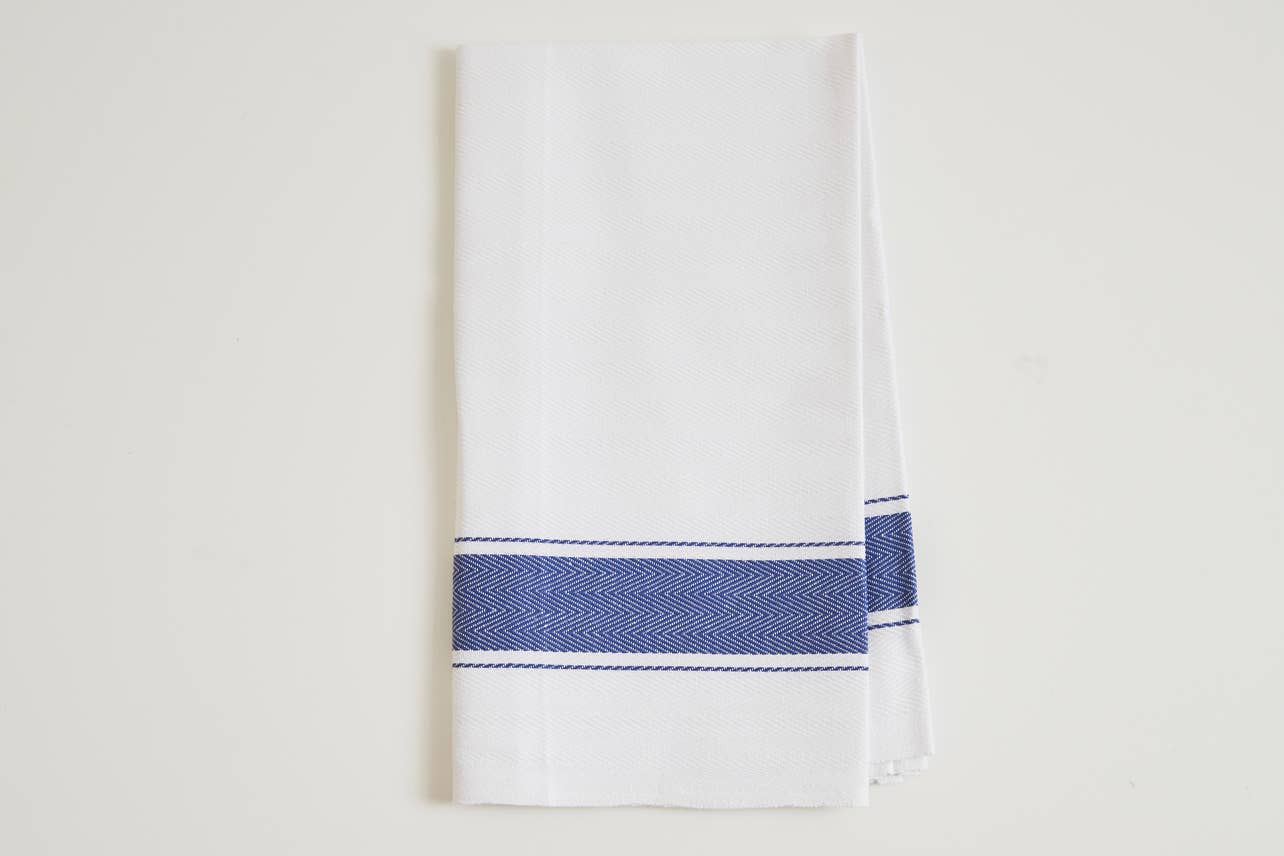 Herringbone Blue Classic Italian Kitchen Towel