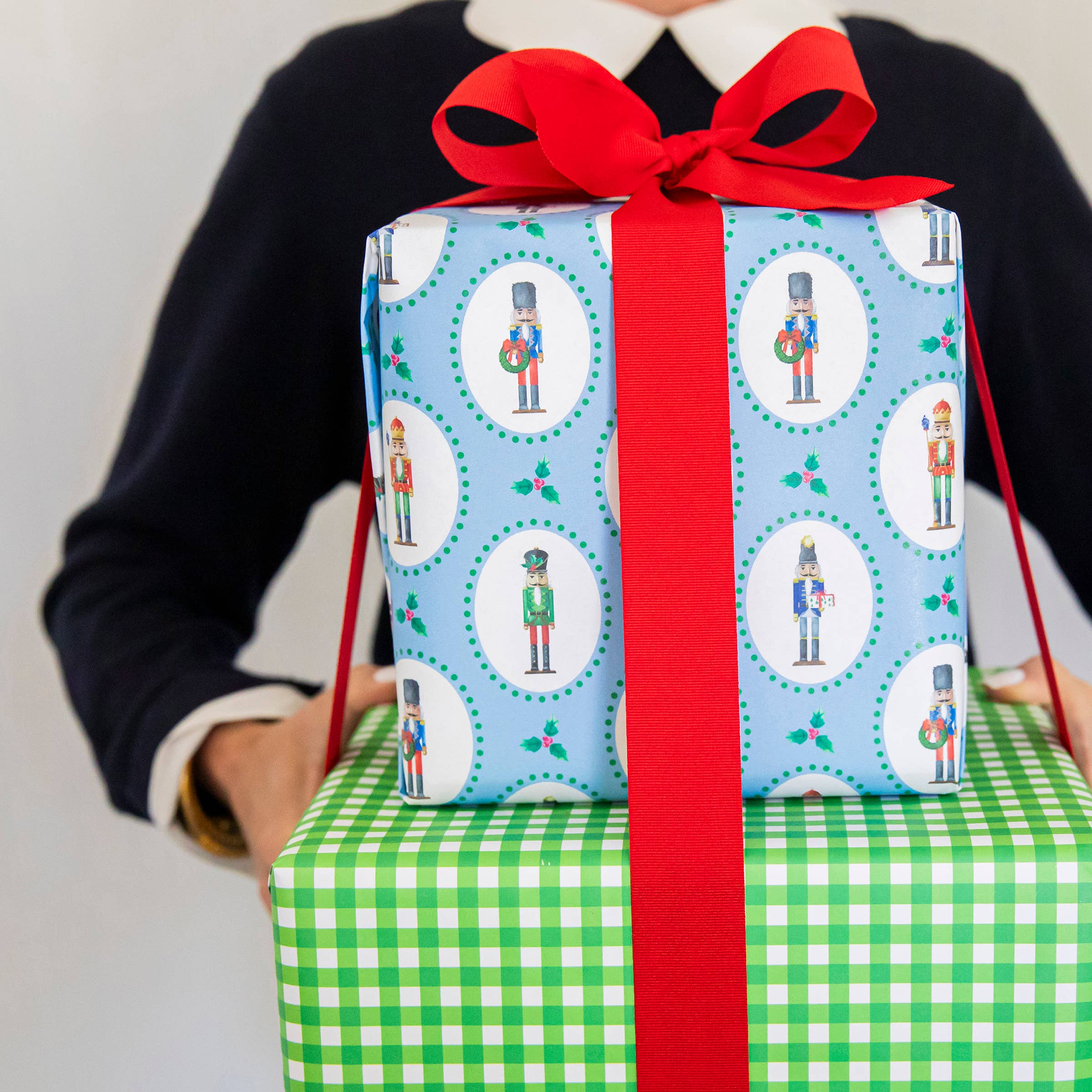 Nutcracker Plaque Continuous Roll Gift Wrap