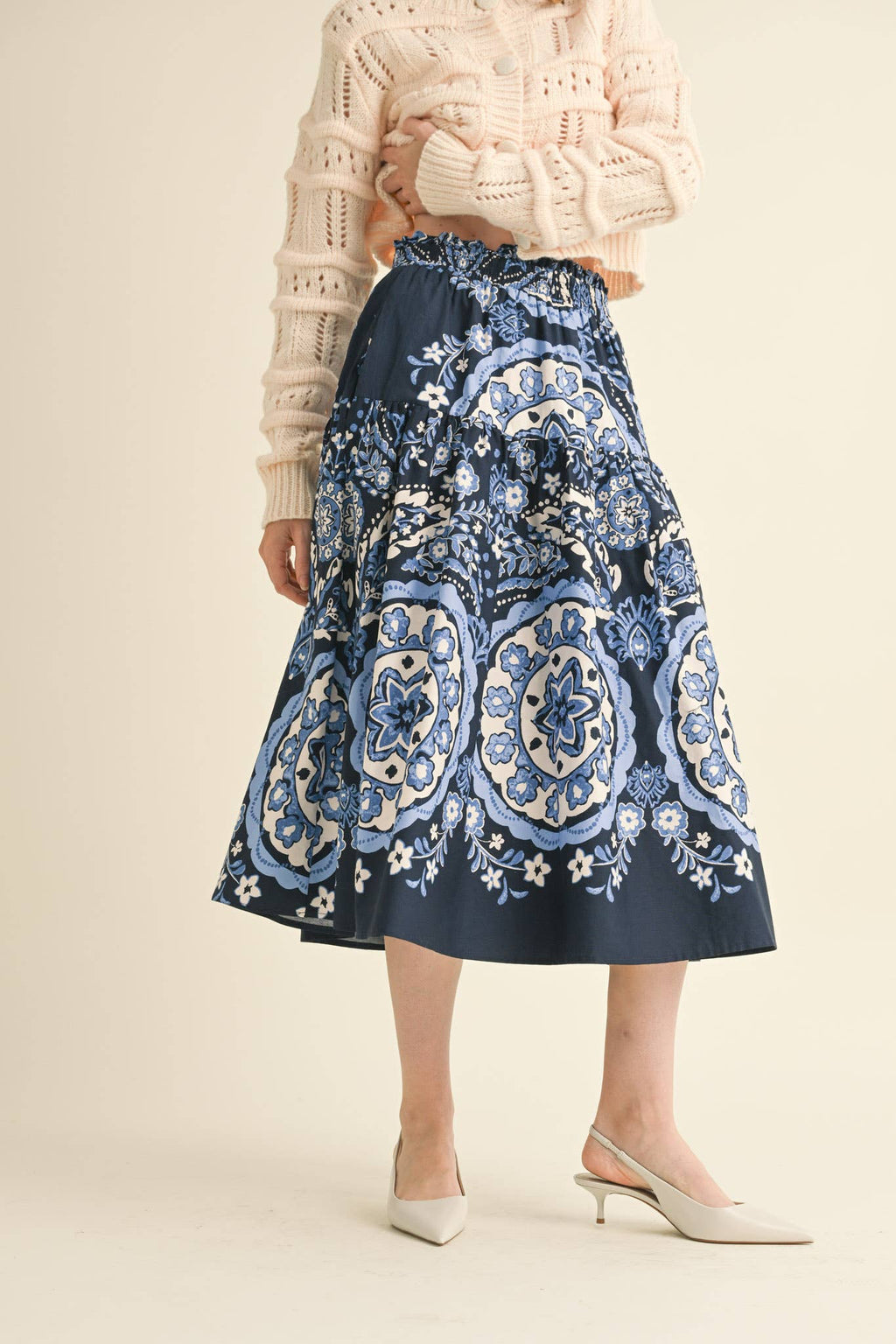 High Rise Midi Skirt