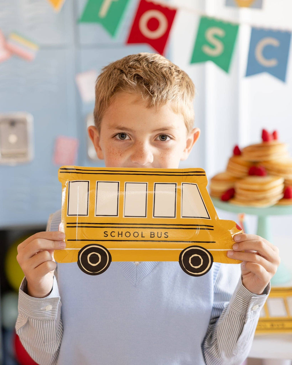 School Bus Shaped Plates