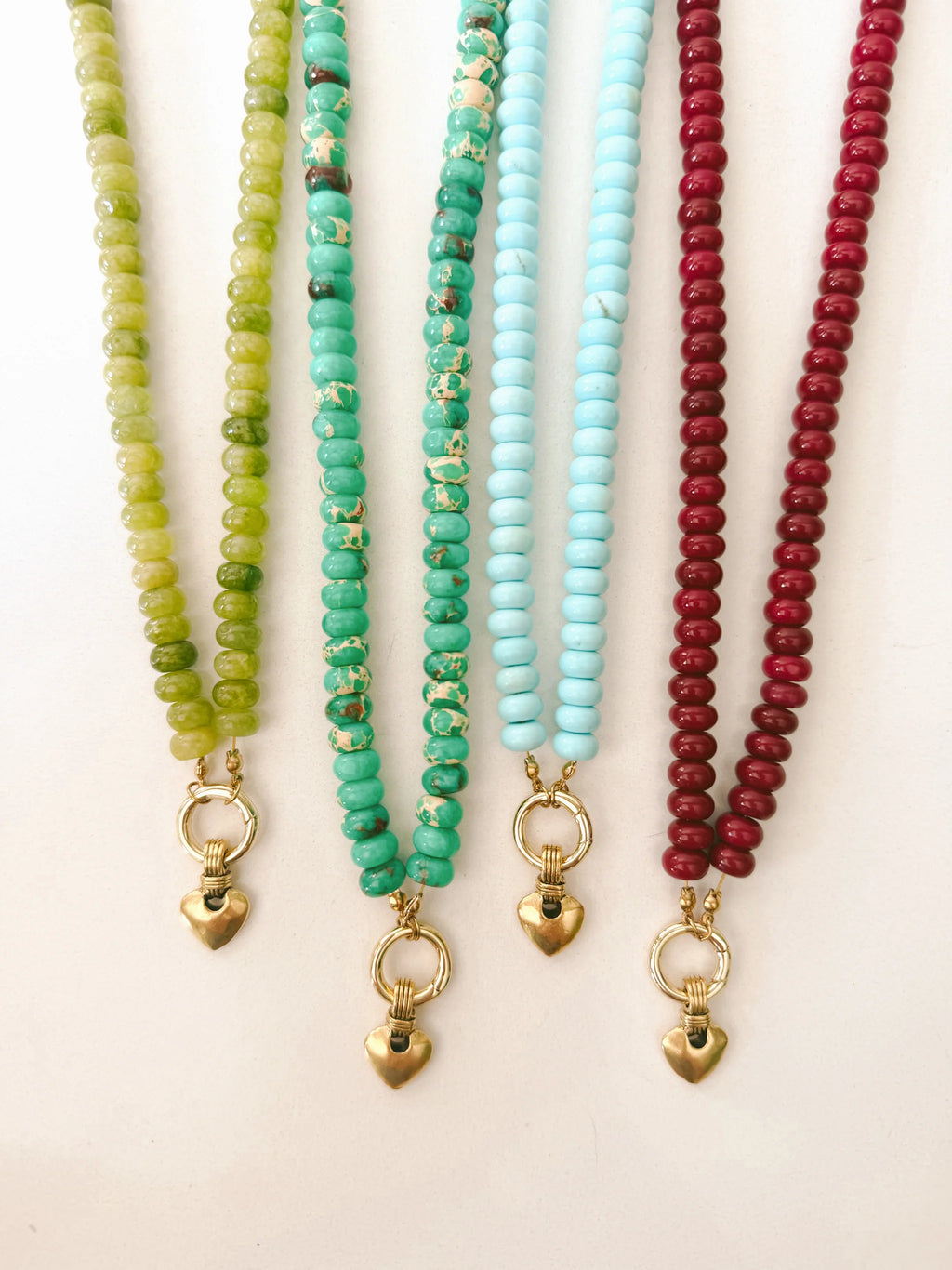 The Matcha Anne Necklace (with White Stone Heart)