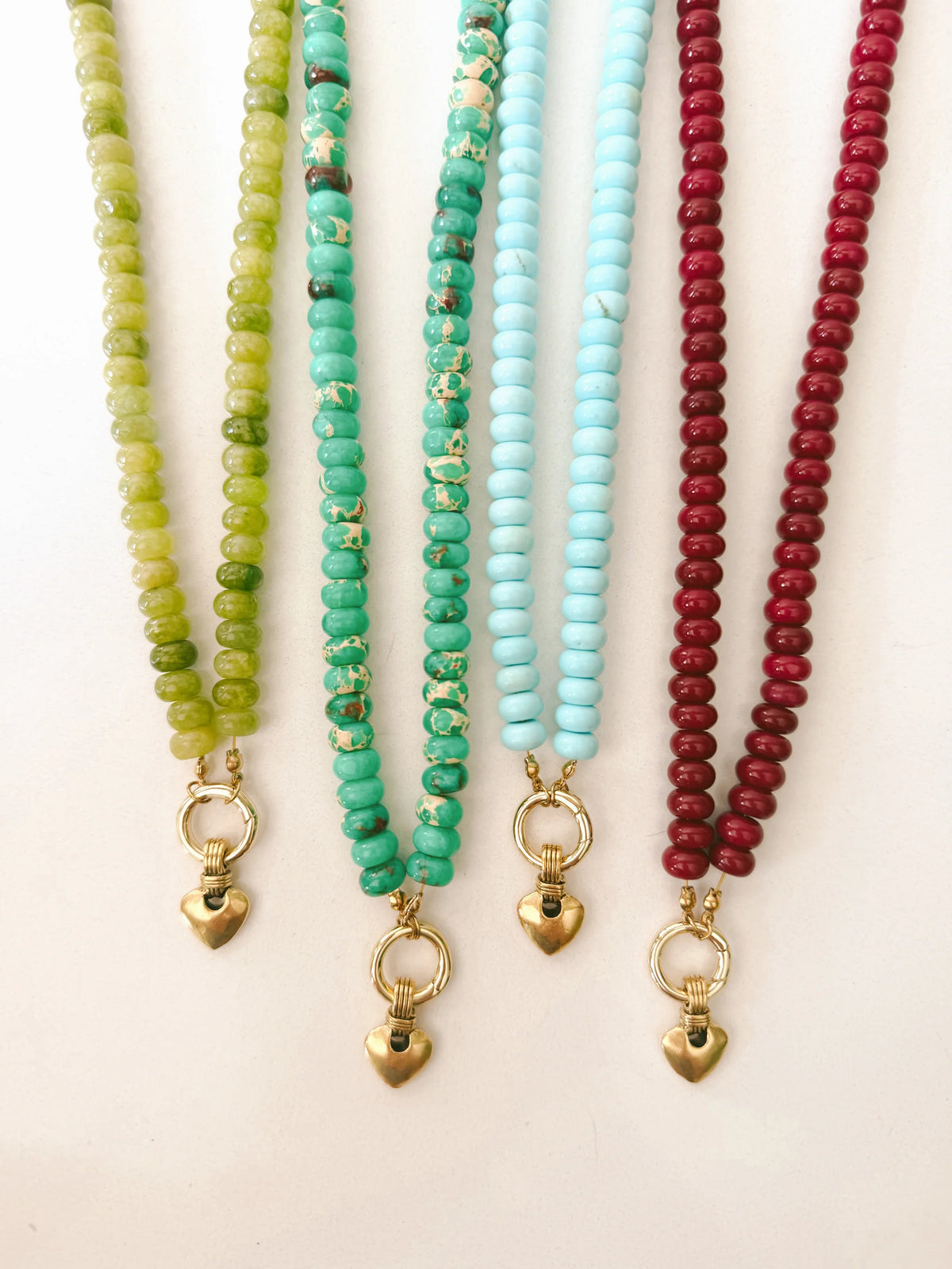 The Matcha Anne Necklace (with White Stone Heart)