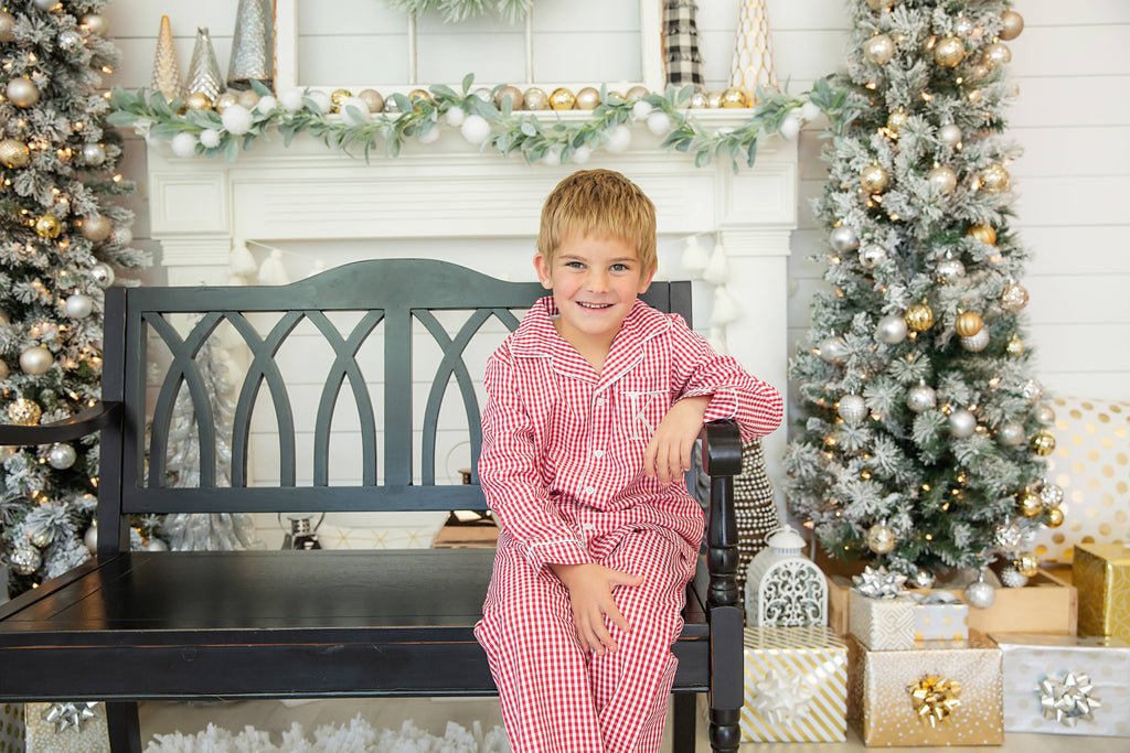 Red Gingham Youth Pajama Pant Set