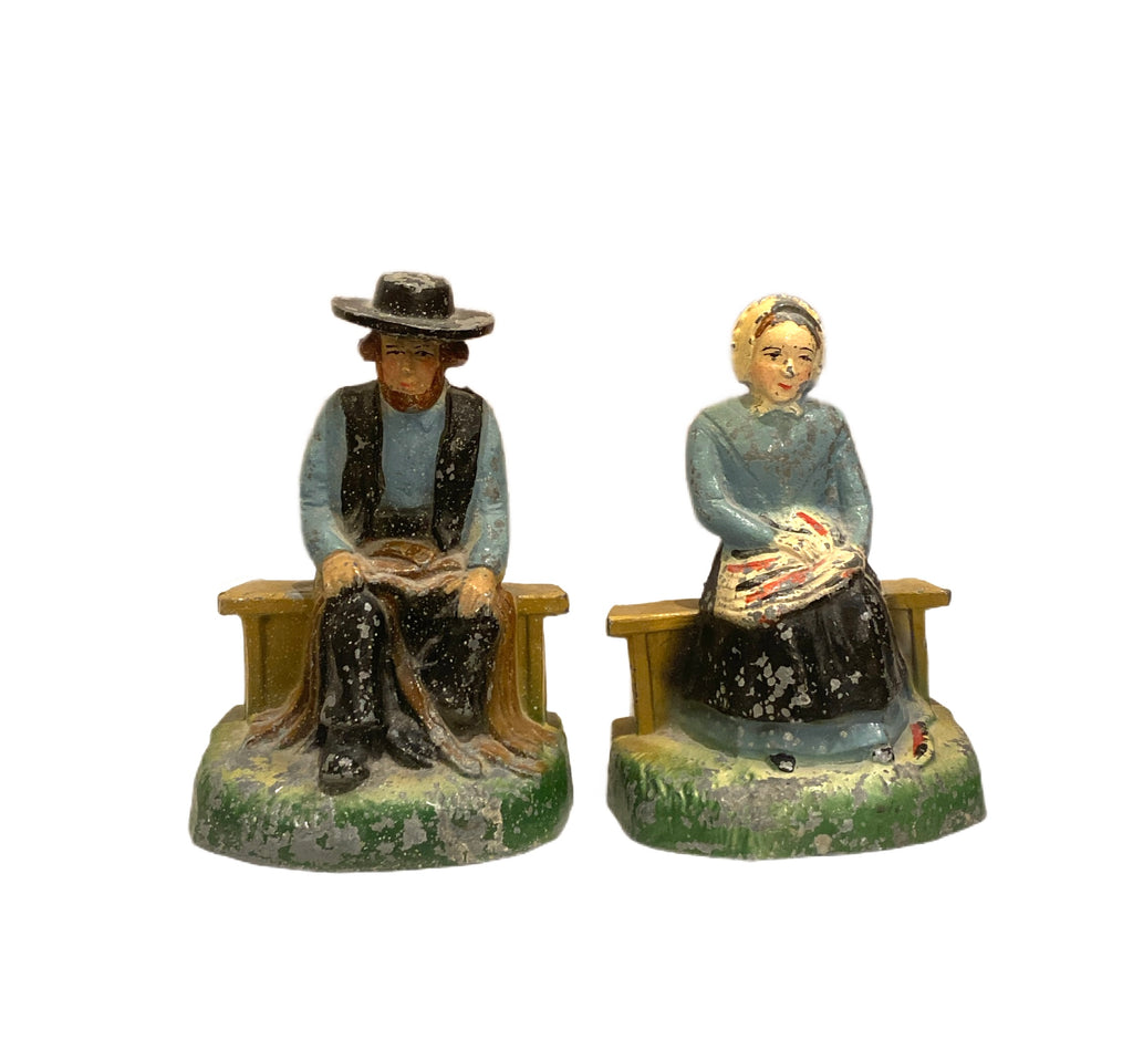 Folk Art Cast Iron Bookends
