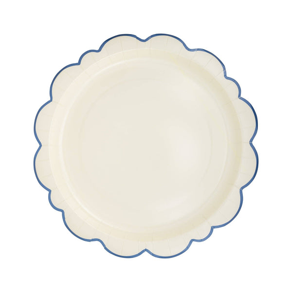 Pembroke Cream with Blue Edge 12" Paper Plate