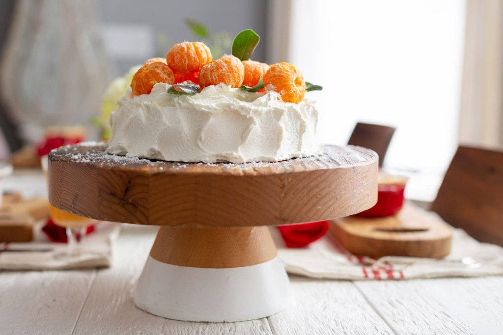 White Mod Block Cake Stand, Large