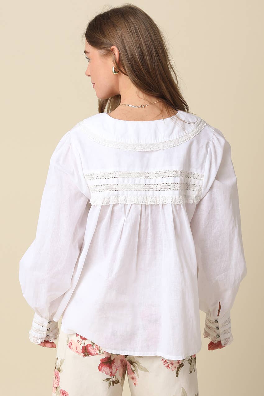 Arely Collar Pintuck Blouse