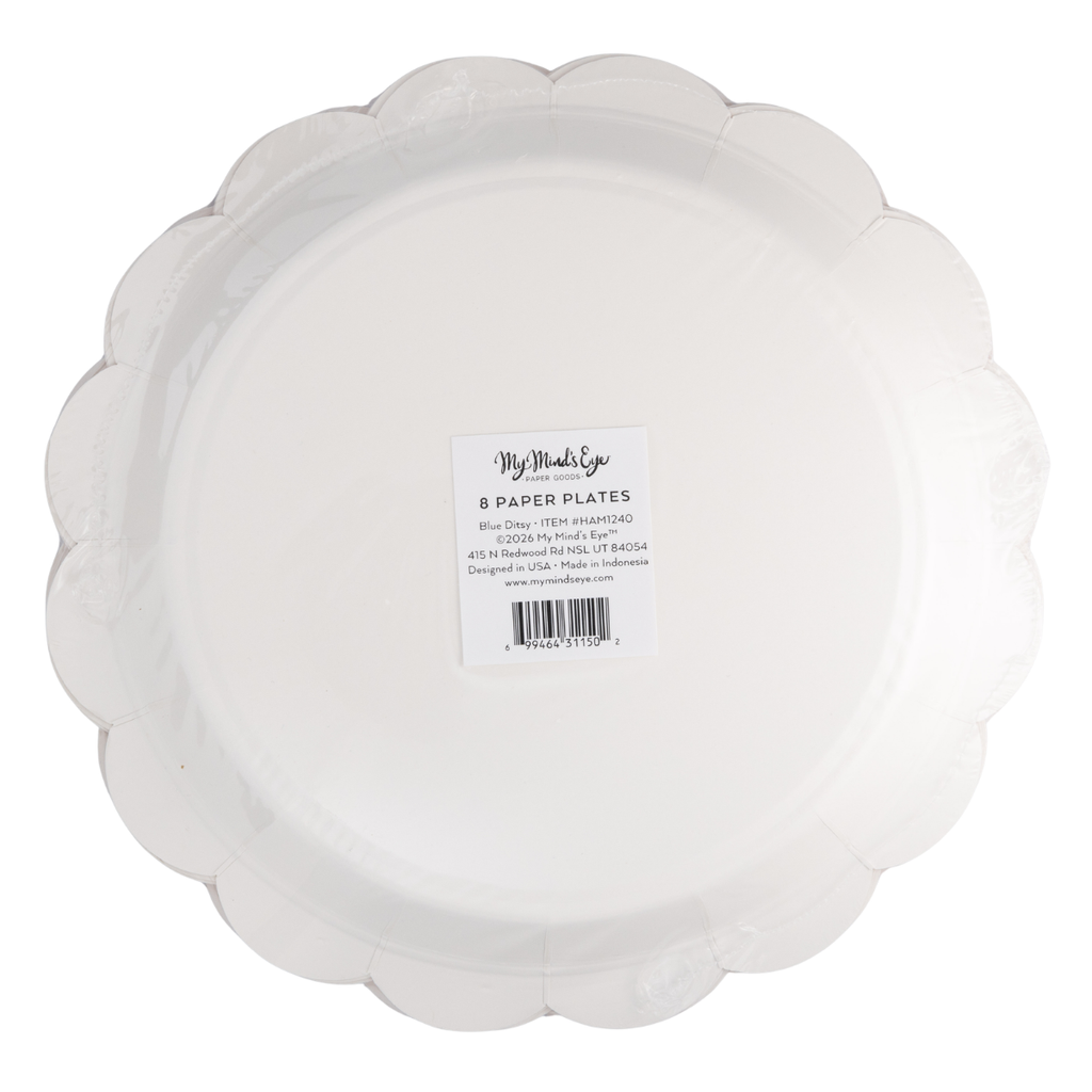 Blue Ditsy Floral Paper Plates