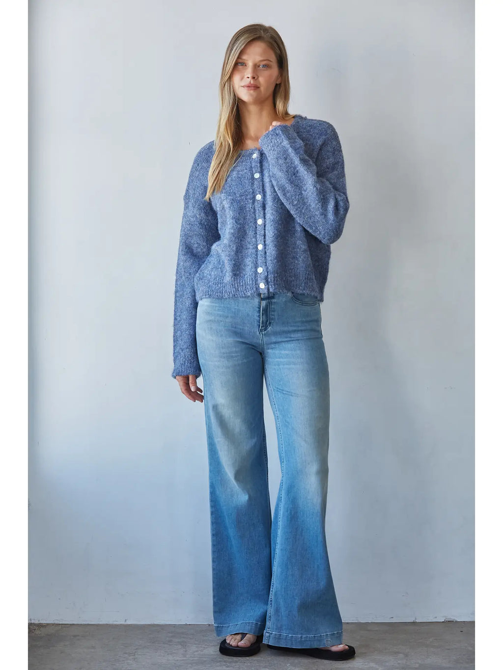 Round Neck Cardigan Top