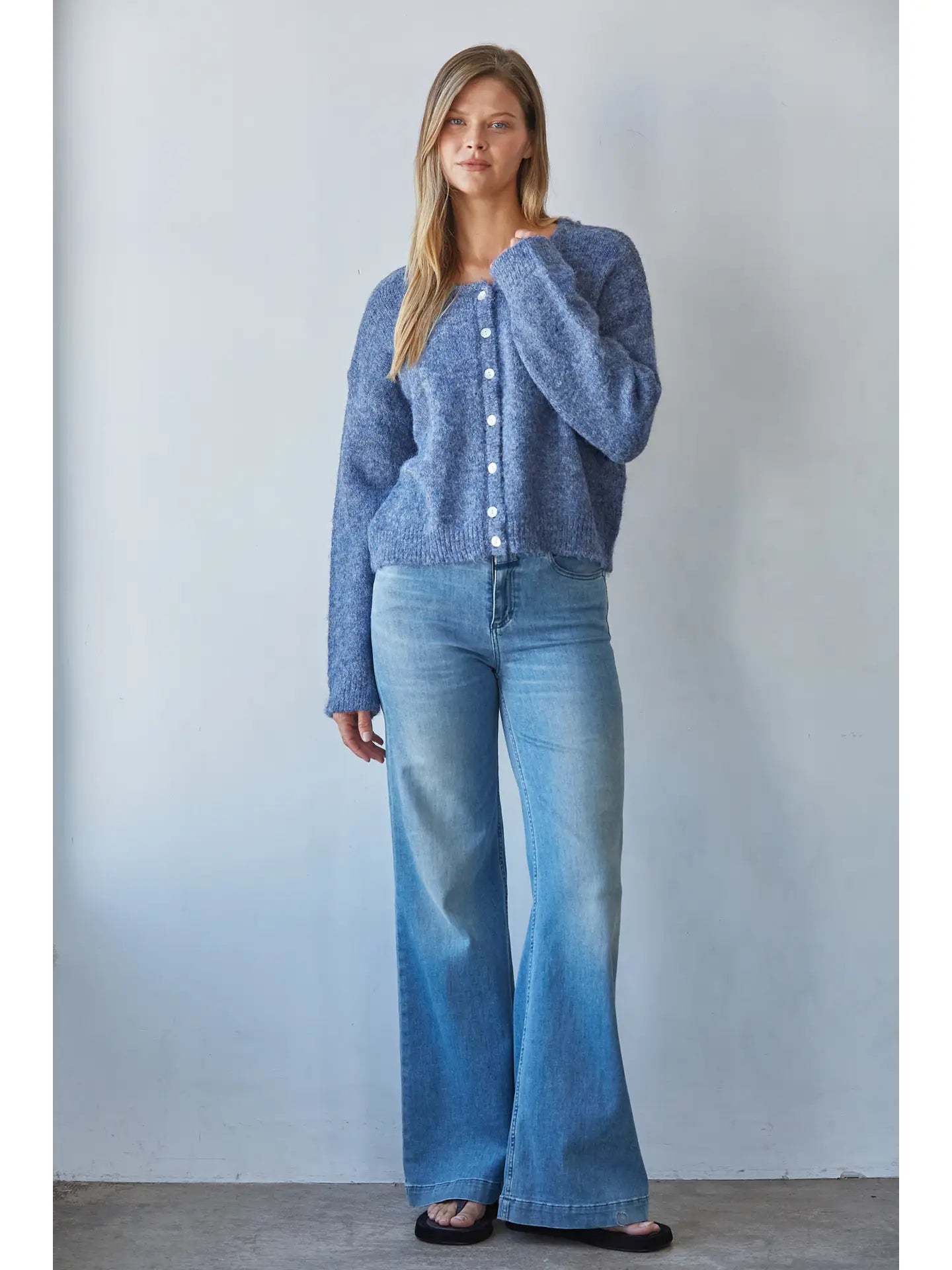 Round Neck Cardigan Top