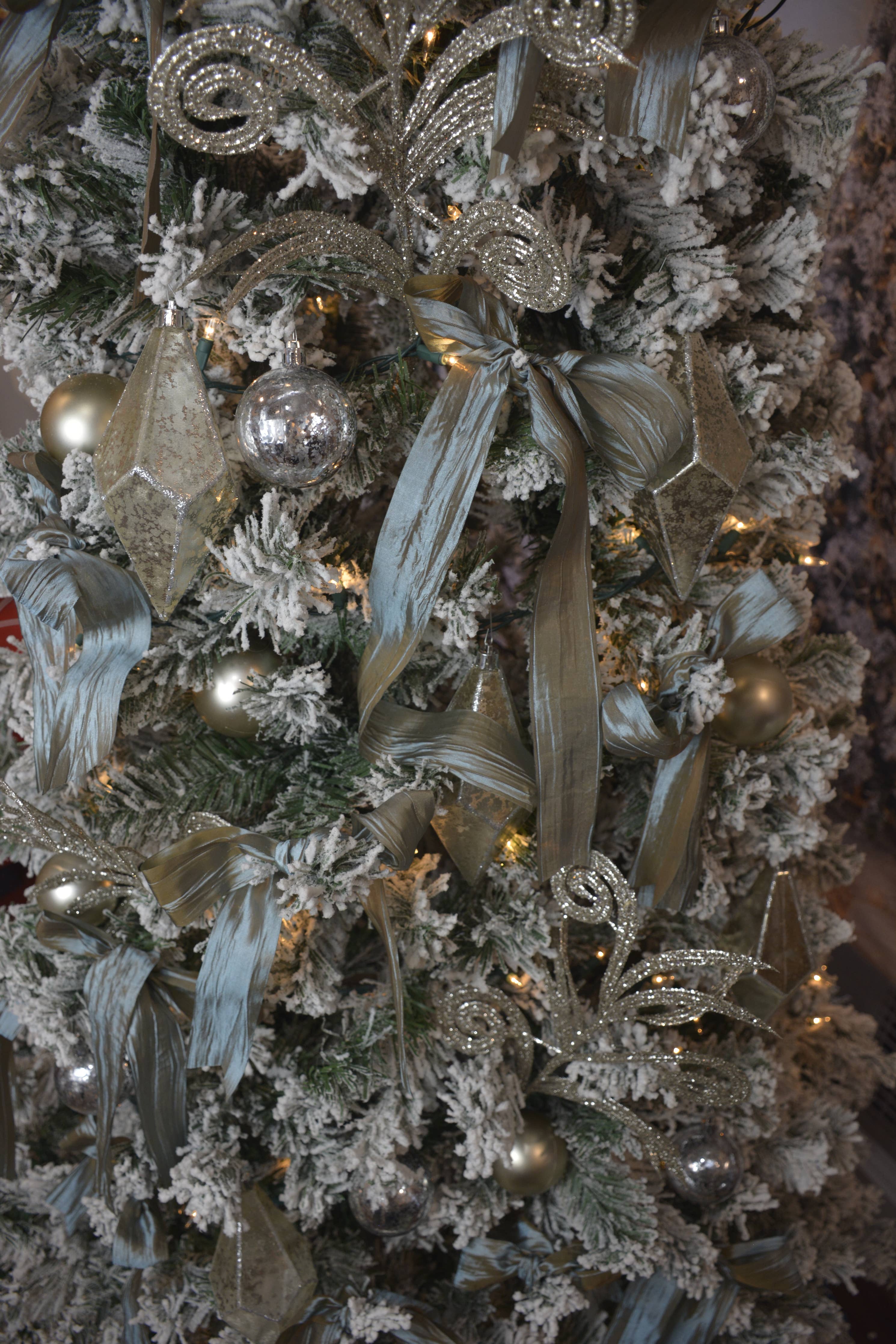 Dusty Blue Bespoke Crinkle Iridescent Ribbon