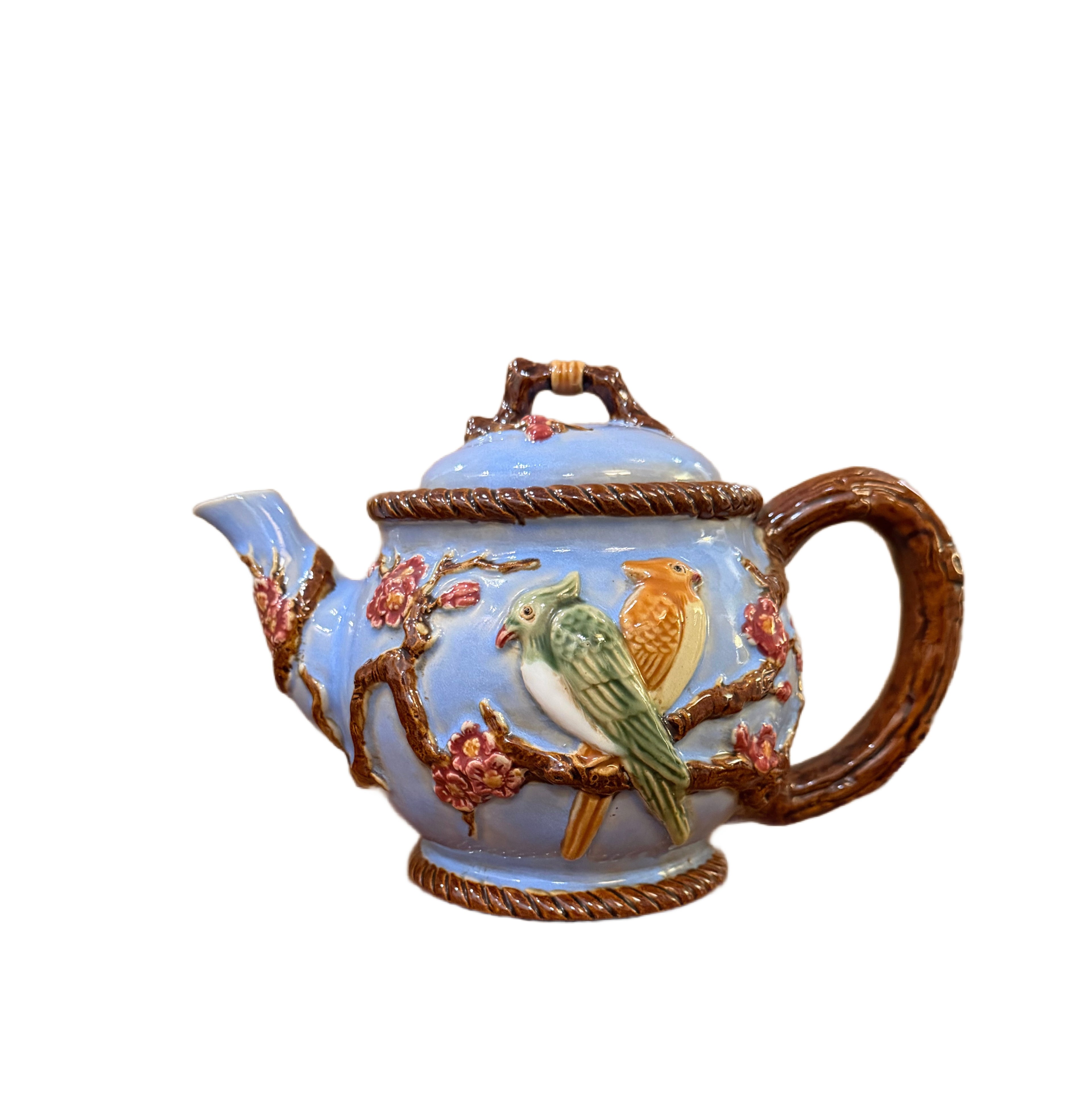 Majolica Lovebird Teapot