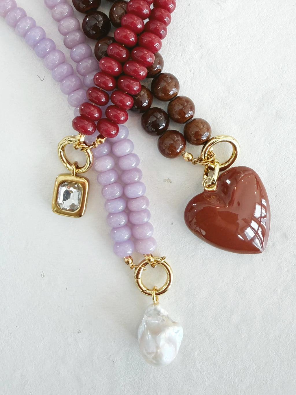 The Cherry Anne Necklace (with Antique Gold Heart)