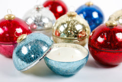 Mercury Glass Ornament Candle, assorted colors