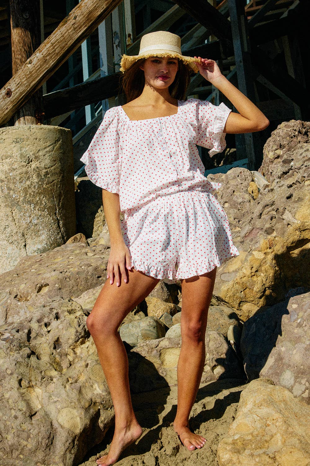Ruffled Polka Dot Shorts