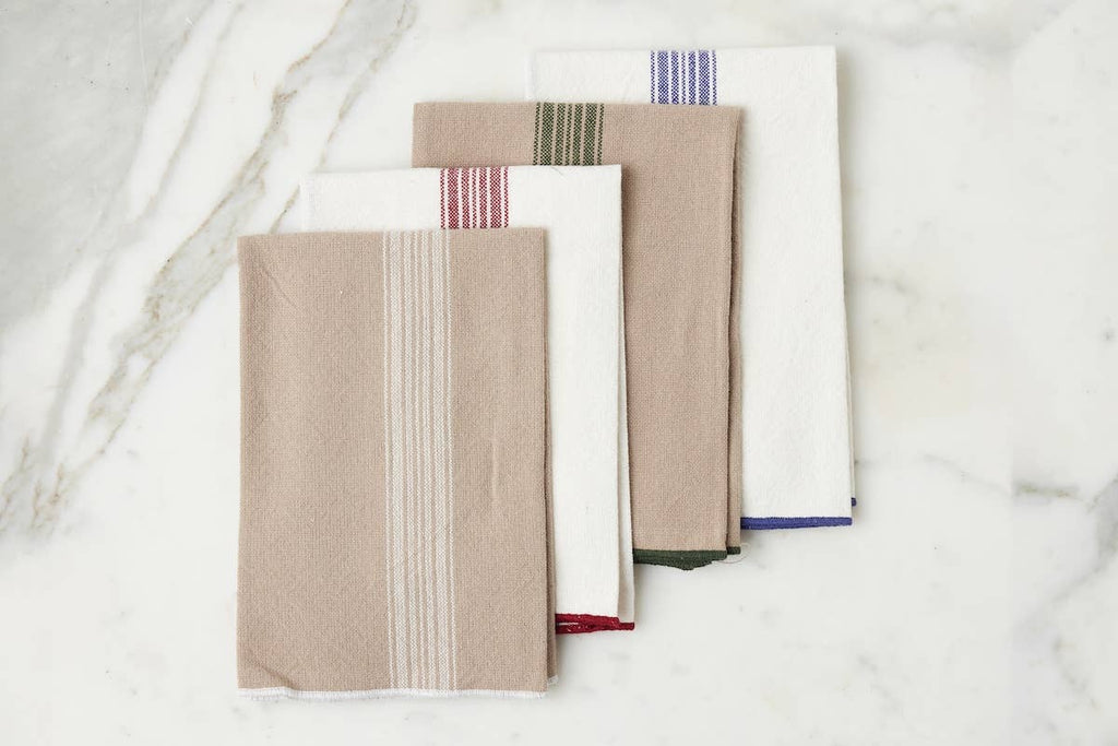 Vintage Navy Blue Stripe Dinner Napkin