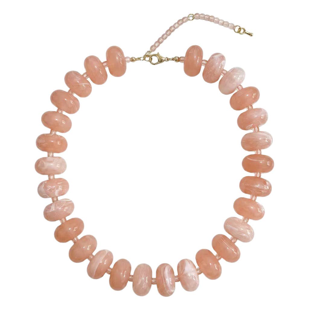 Marlan Light Pink Chunky Beaded Necklace